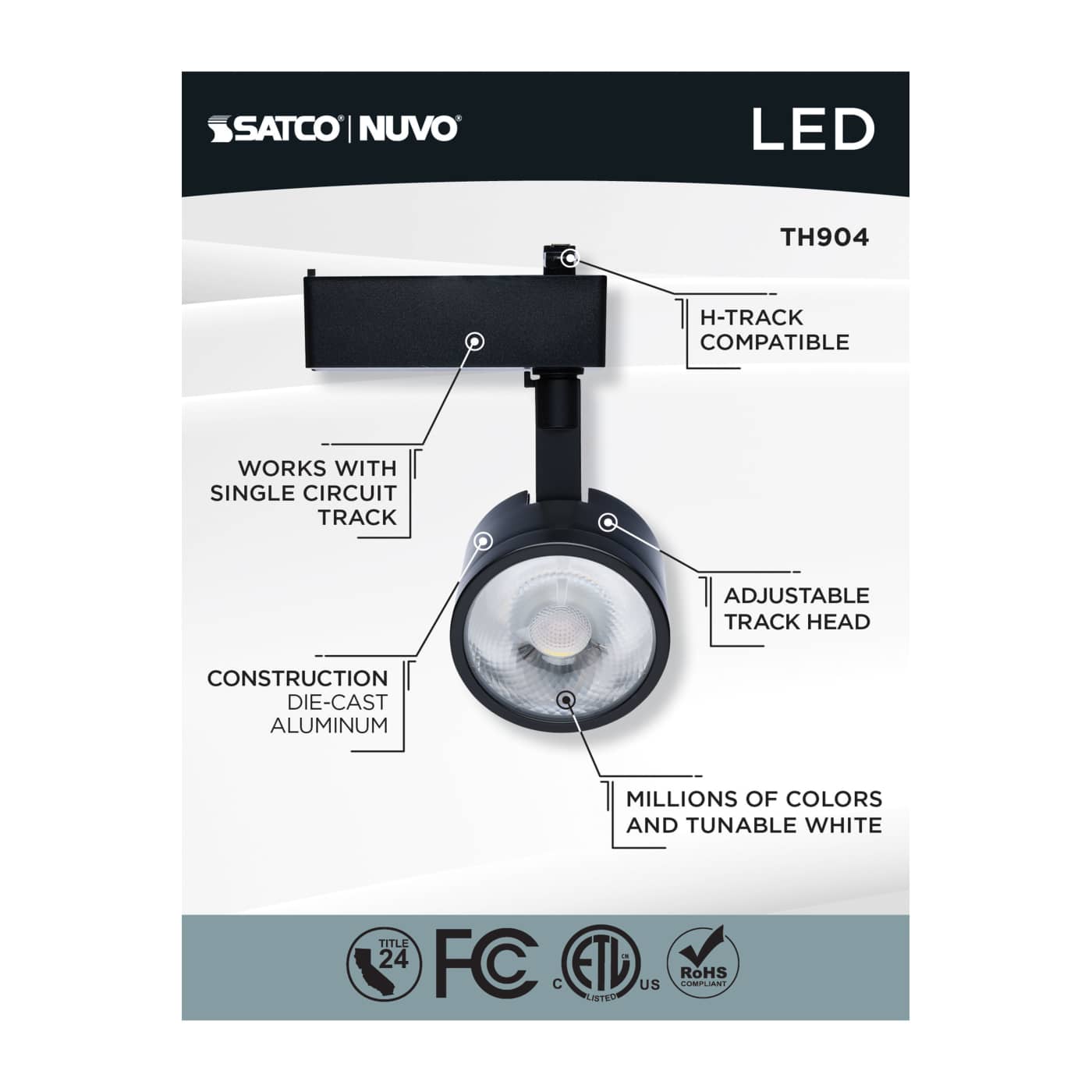 12W LED TRACK HEAD ROUND - TH904