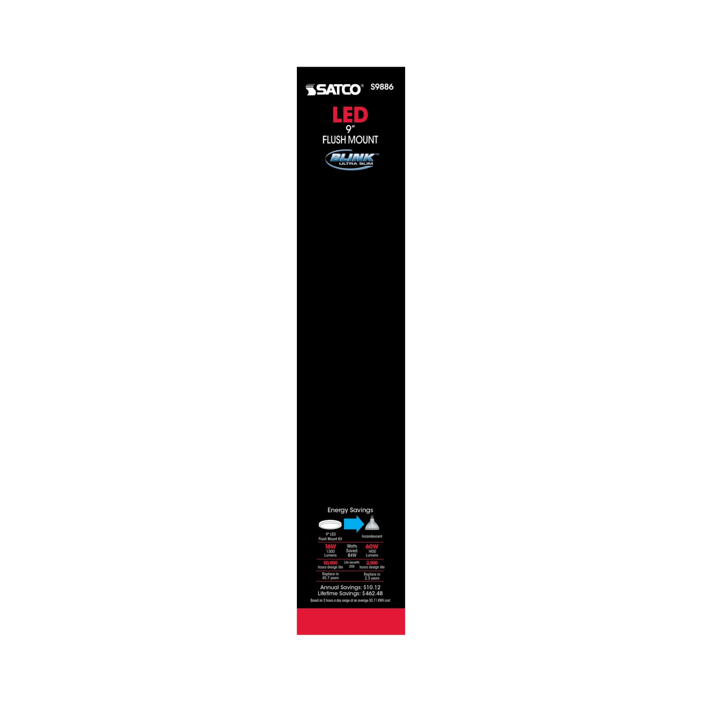 16W/LED/9"FLUSH/3K/WH/SL - S9886