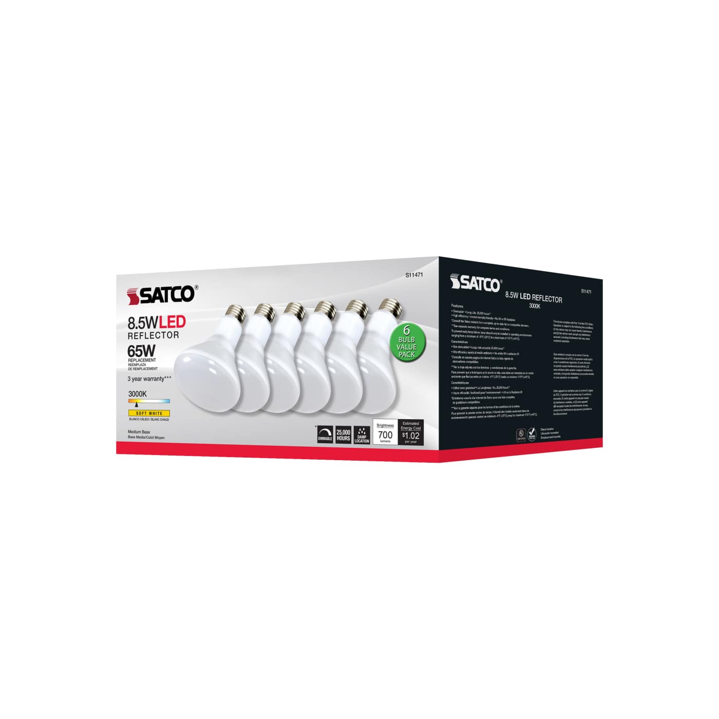 8.5BR30/LED/830/120V/6PK - S11471