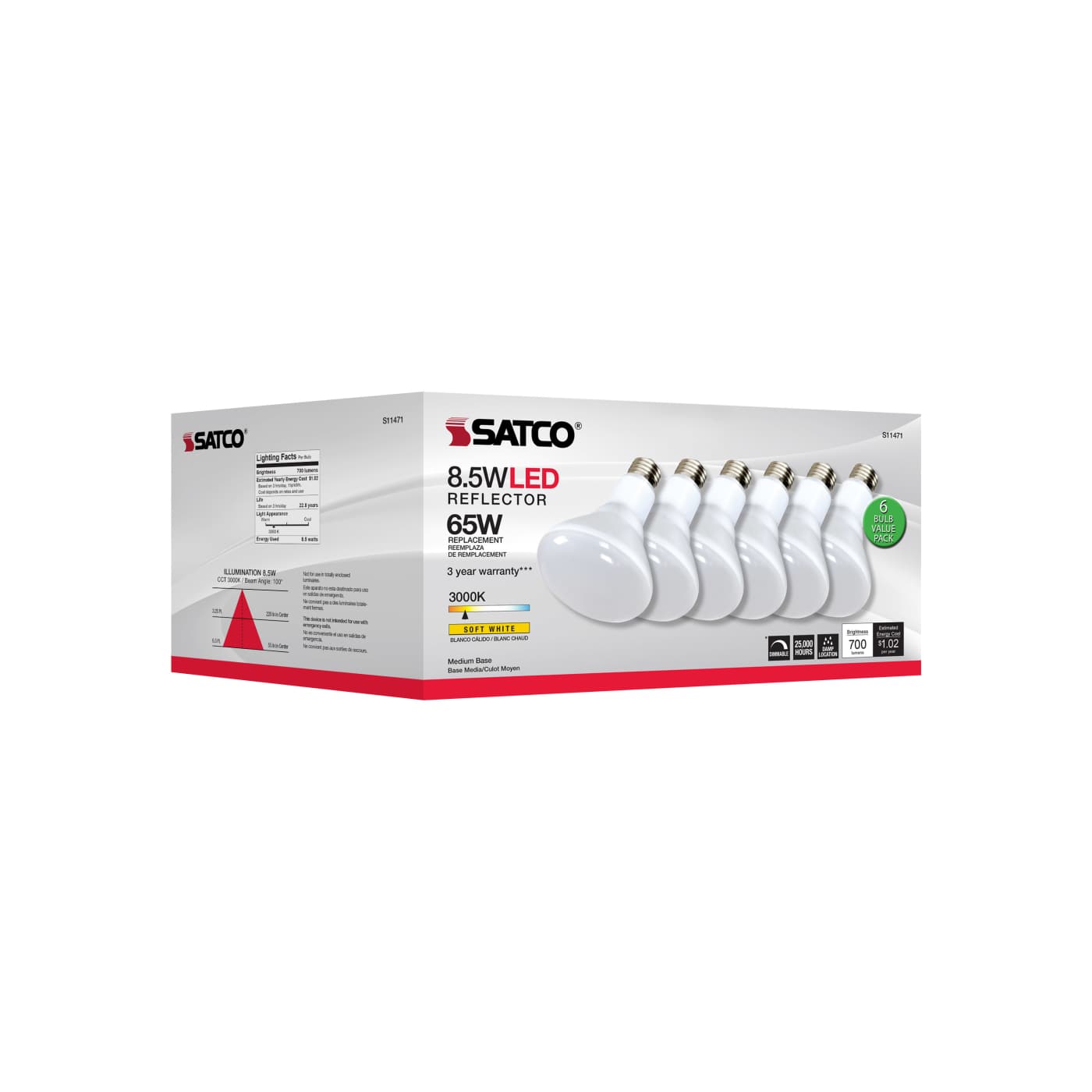 8.5BR30/LED/830/120V/6PK - S11471