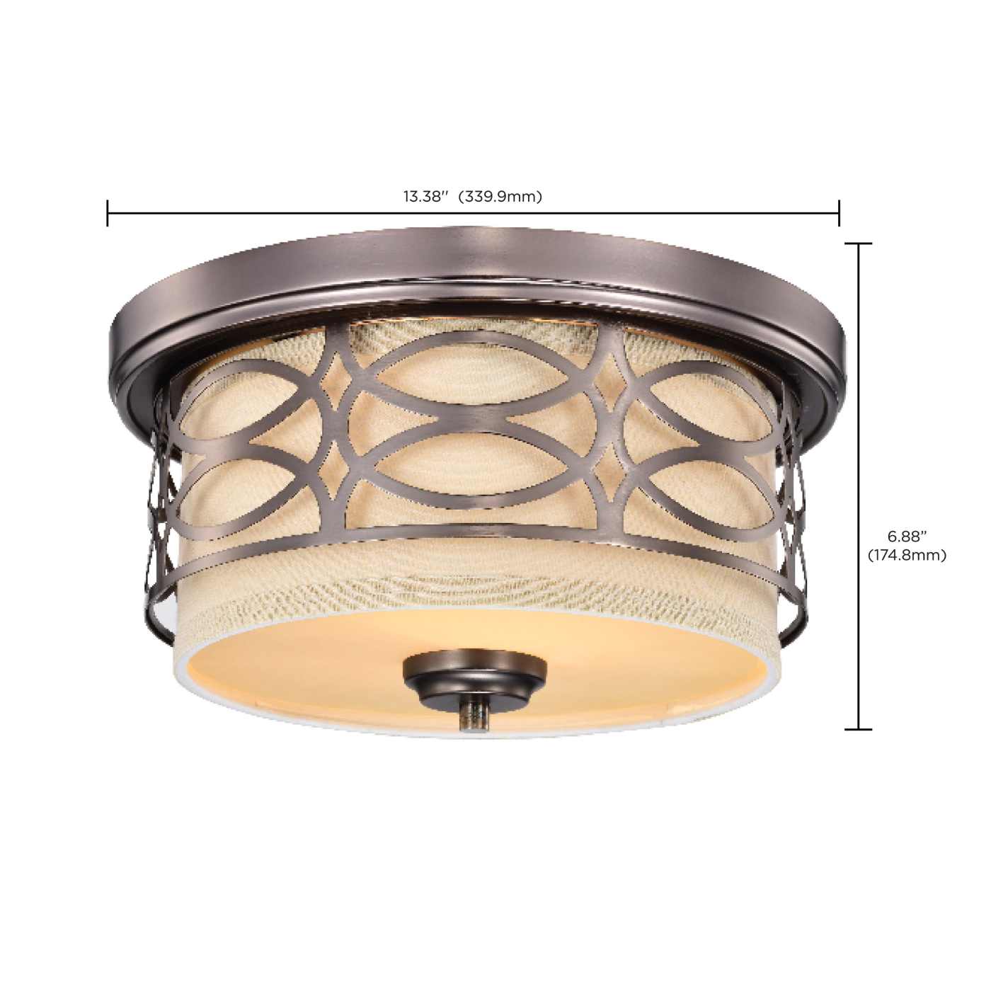 HARLOW 2 LIGHT FLUSH DOME - 60-4727