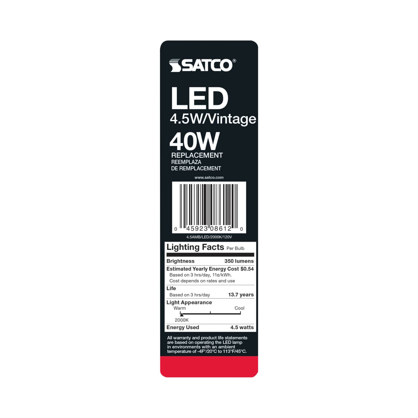 4.5ST19/AMB/LED/E26/20K/120V - S8612