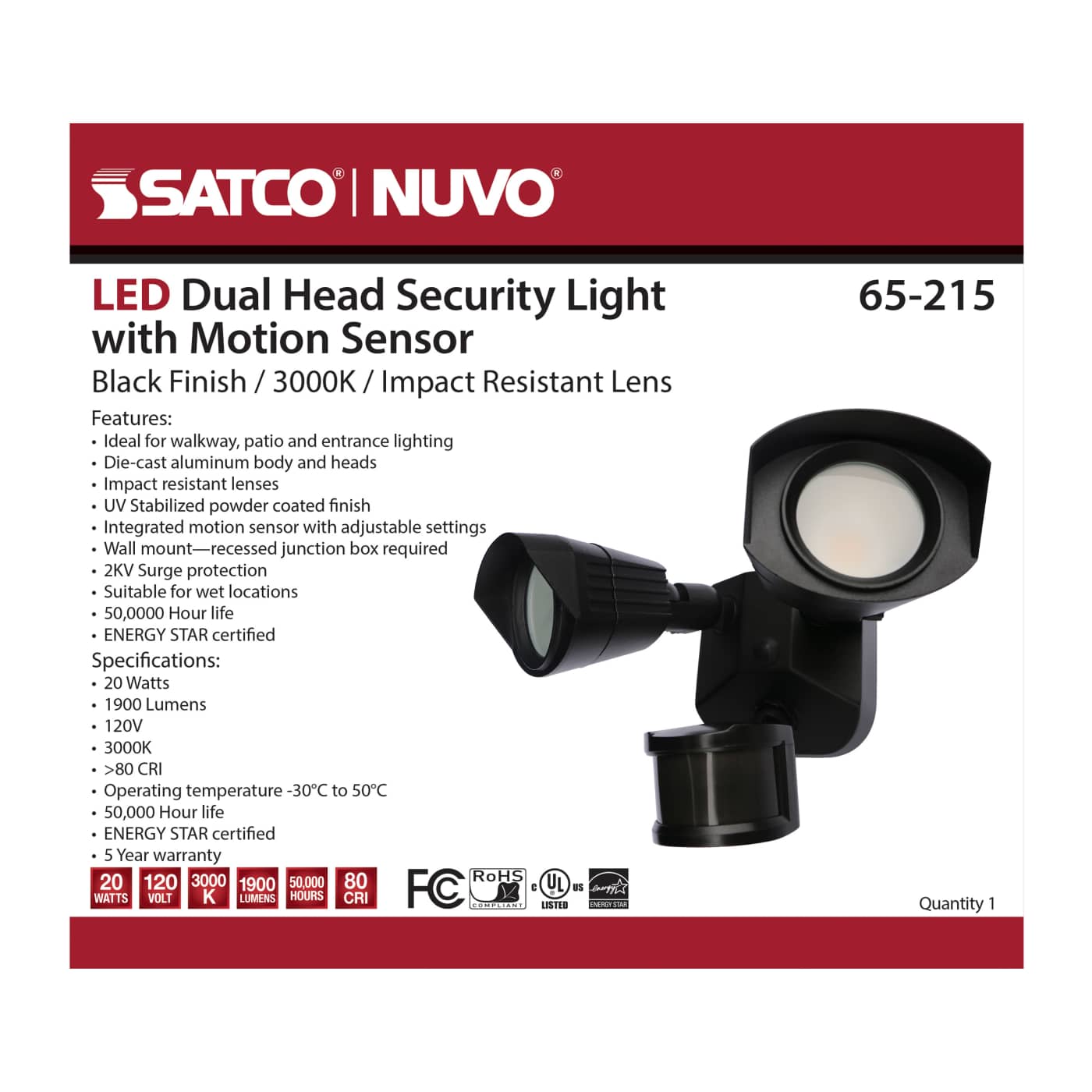 LED DUAL HEAD SECURITY LIGHT - 65-215
