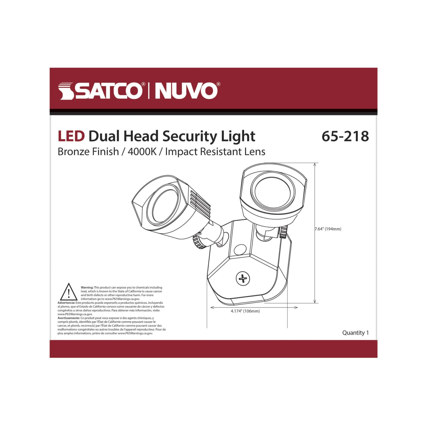 LED DUAL HEAD SECURITY LIGHT - 65-218