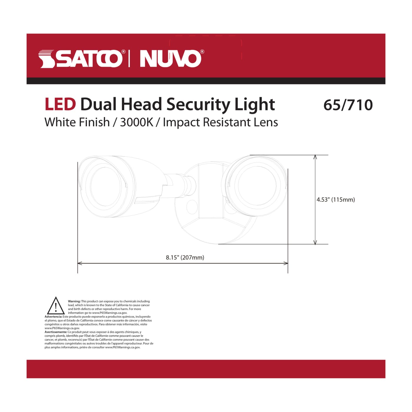 LED 2 BULLET HEAD SECURITY LGT - 65-710