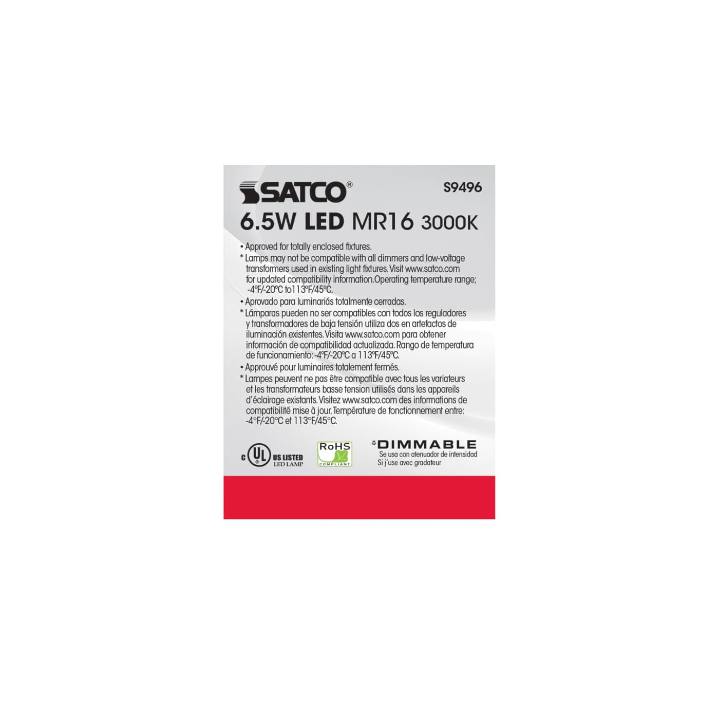 6.5MR16/LED/40'/30K/12V - S9496