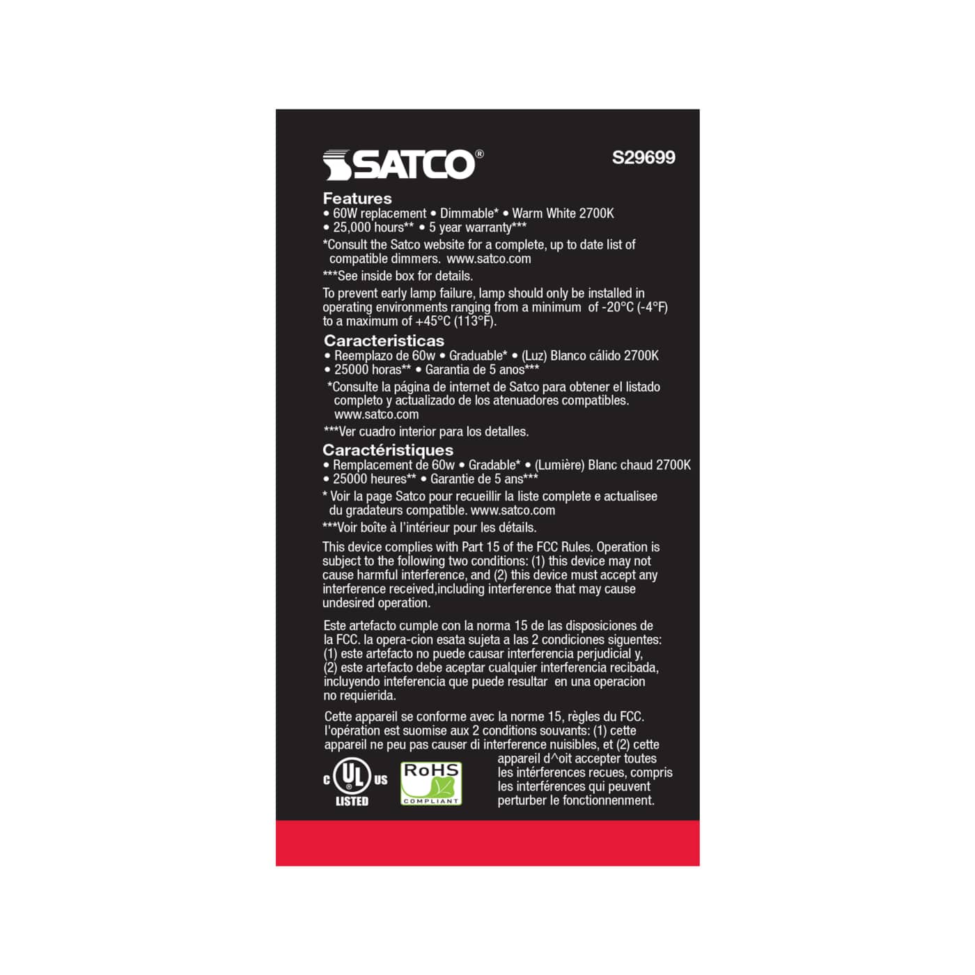 9.8A19/LED/2700K/800L/2PK - S29699