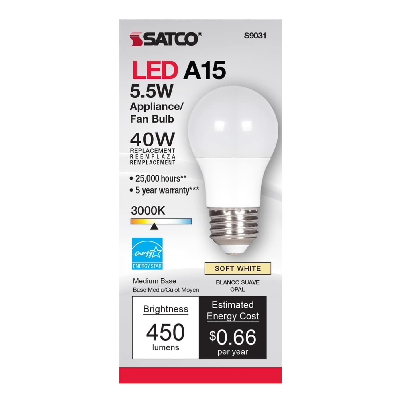 5.5A15/LED/3000K/120V - S9031