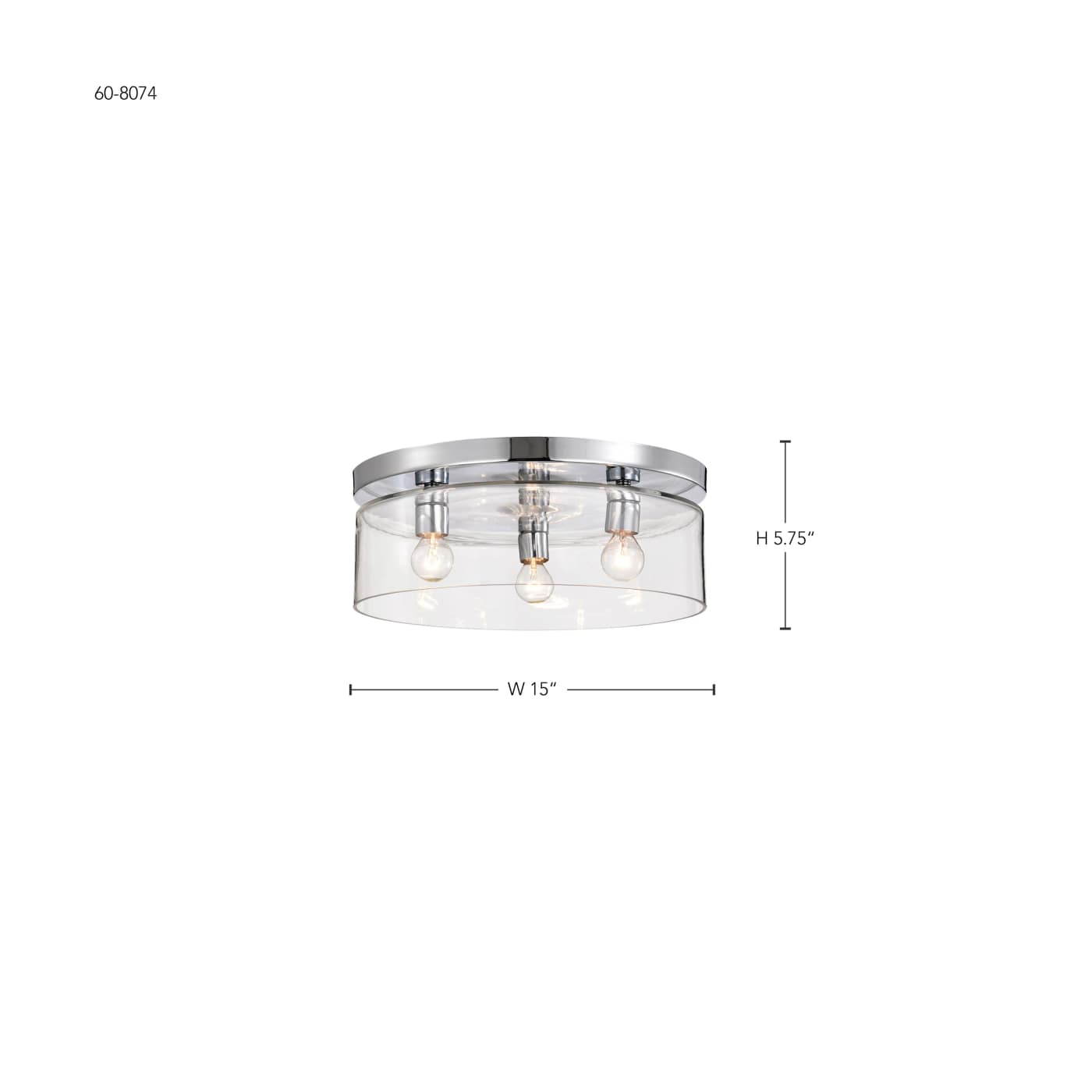 MARLOWE 15" FLUSH MOUNT - 60-8074