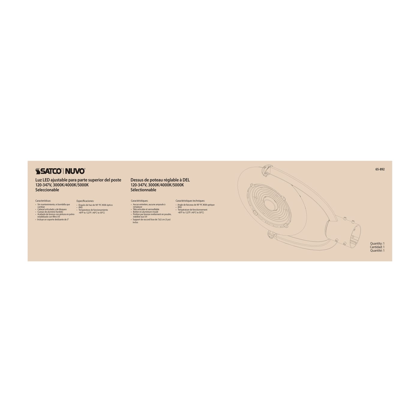 LED 75W POST TOP CCT SELECT - 65-892