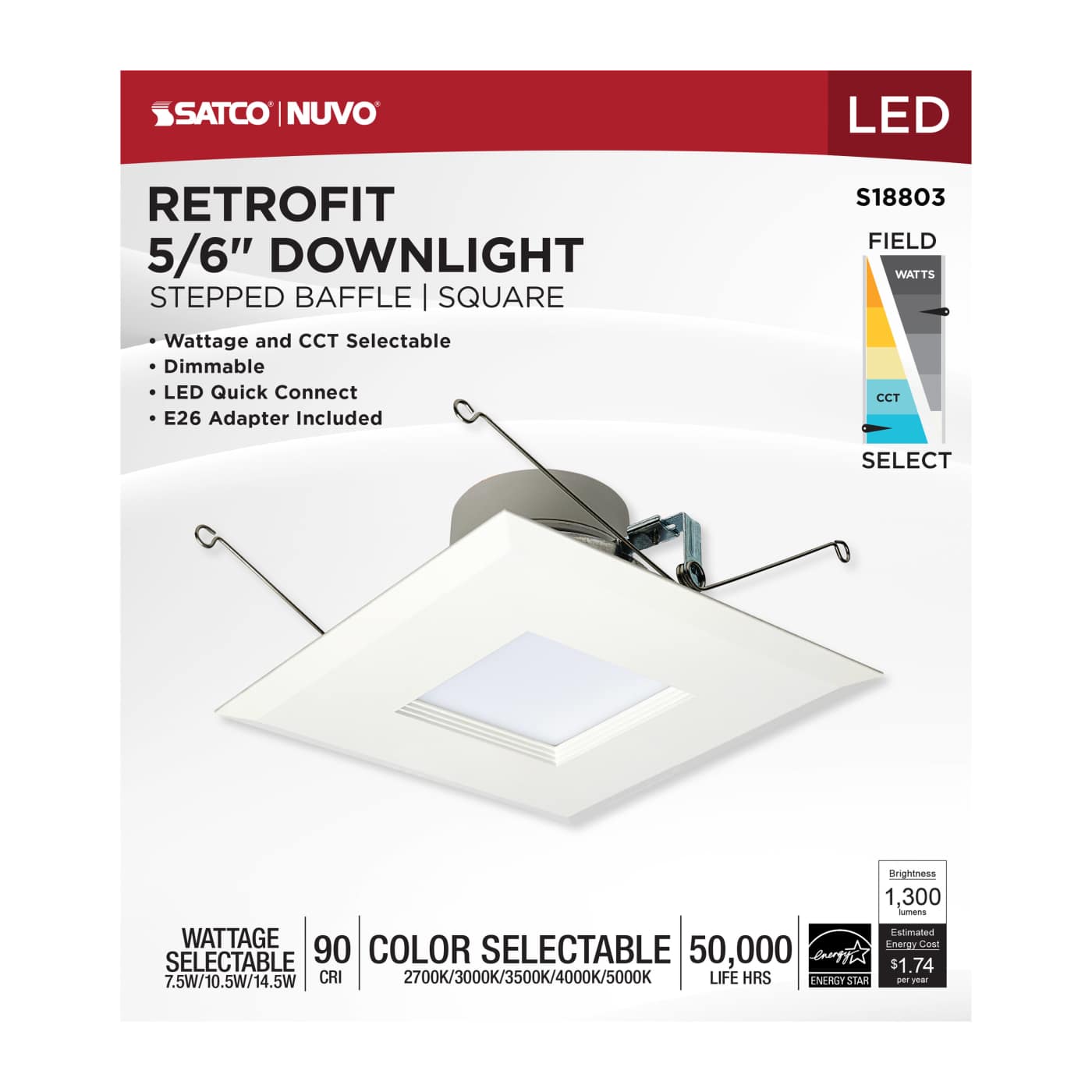14.5LED/RDL/5-6/WS/5CCT/SQ - S18803