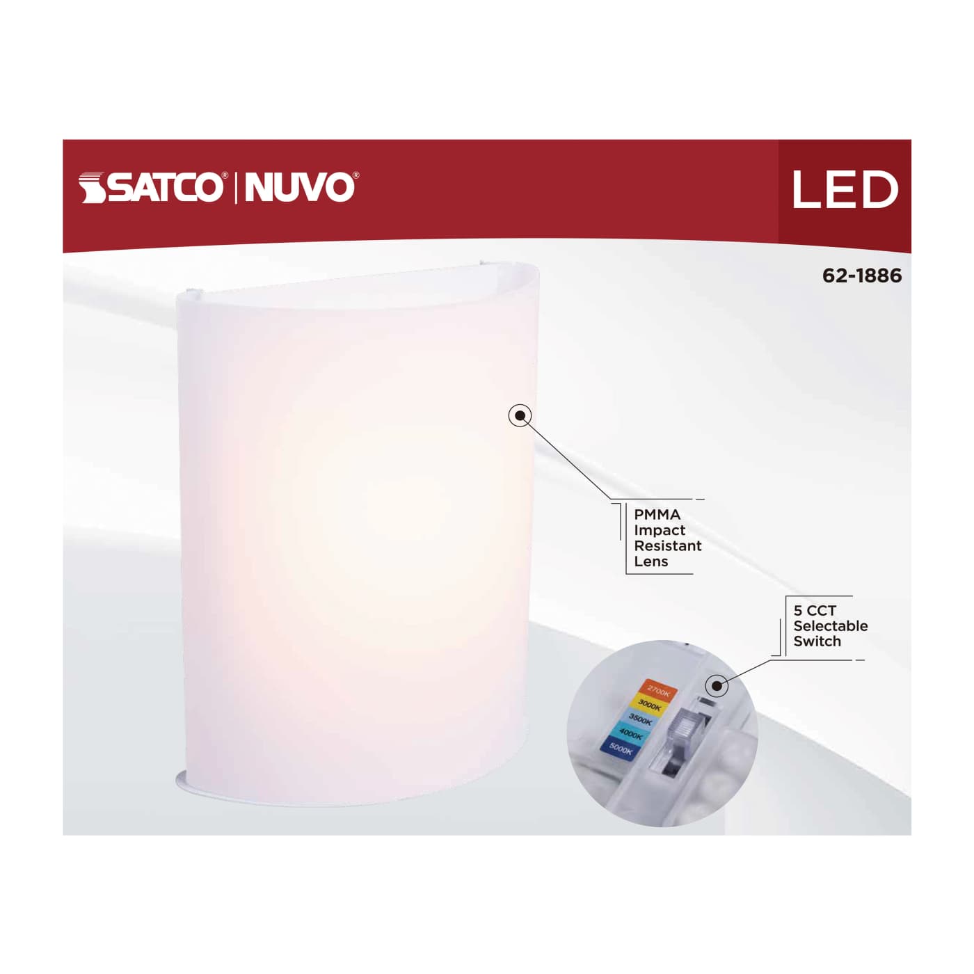 LED CRISPO WHITE WALL SCONCE - 62-1886