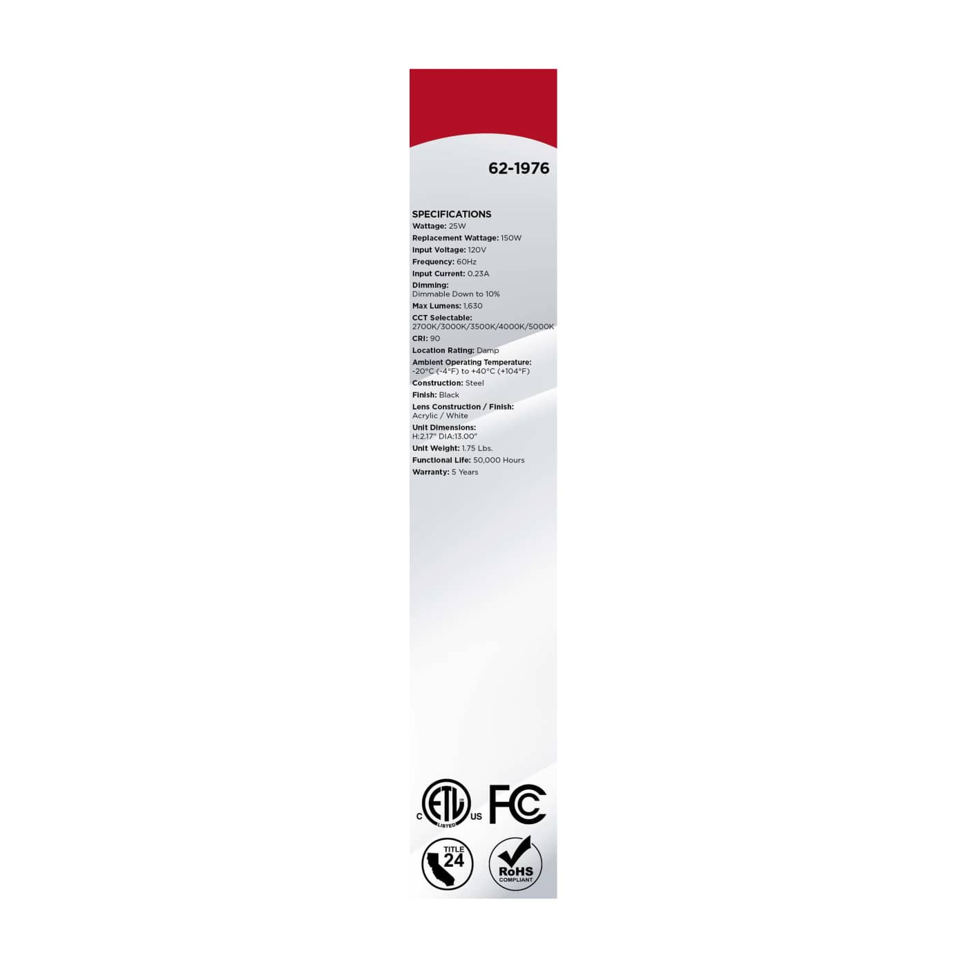 LED GLAMOUR BL 13" FLUSH - 62-1976