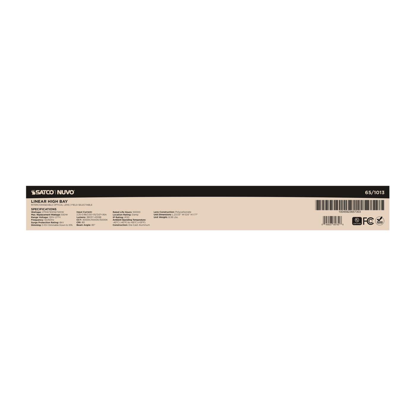LED SELECTABLE LINEAR HIGH BAY - 65-1013