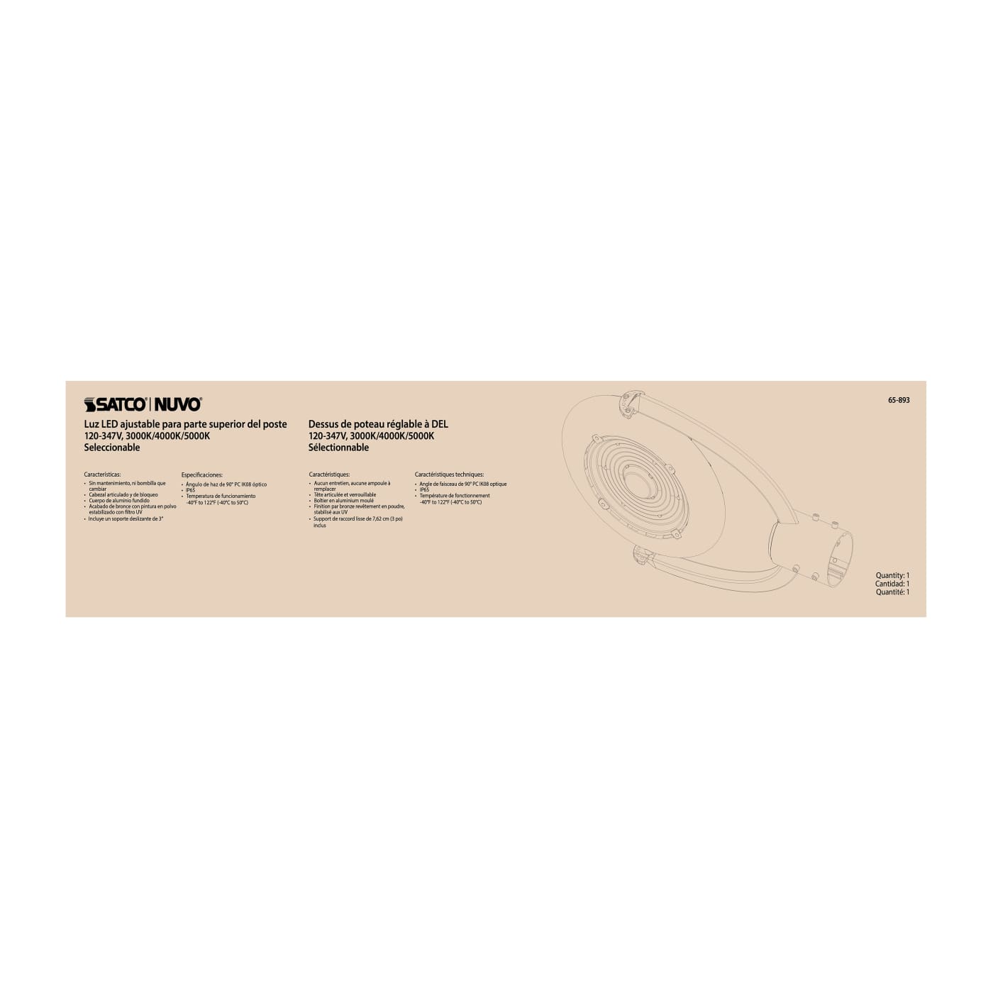 LED 100W POST TOP CCT SELECT - 65-893