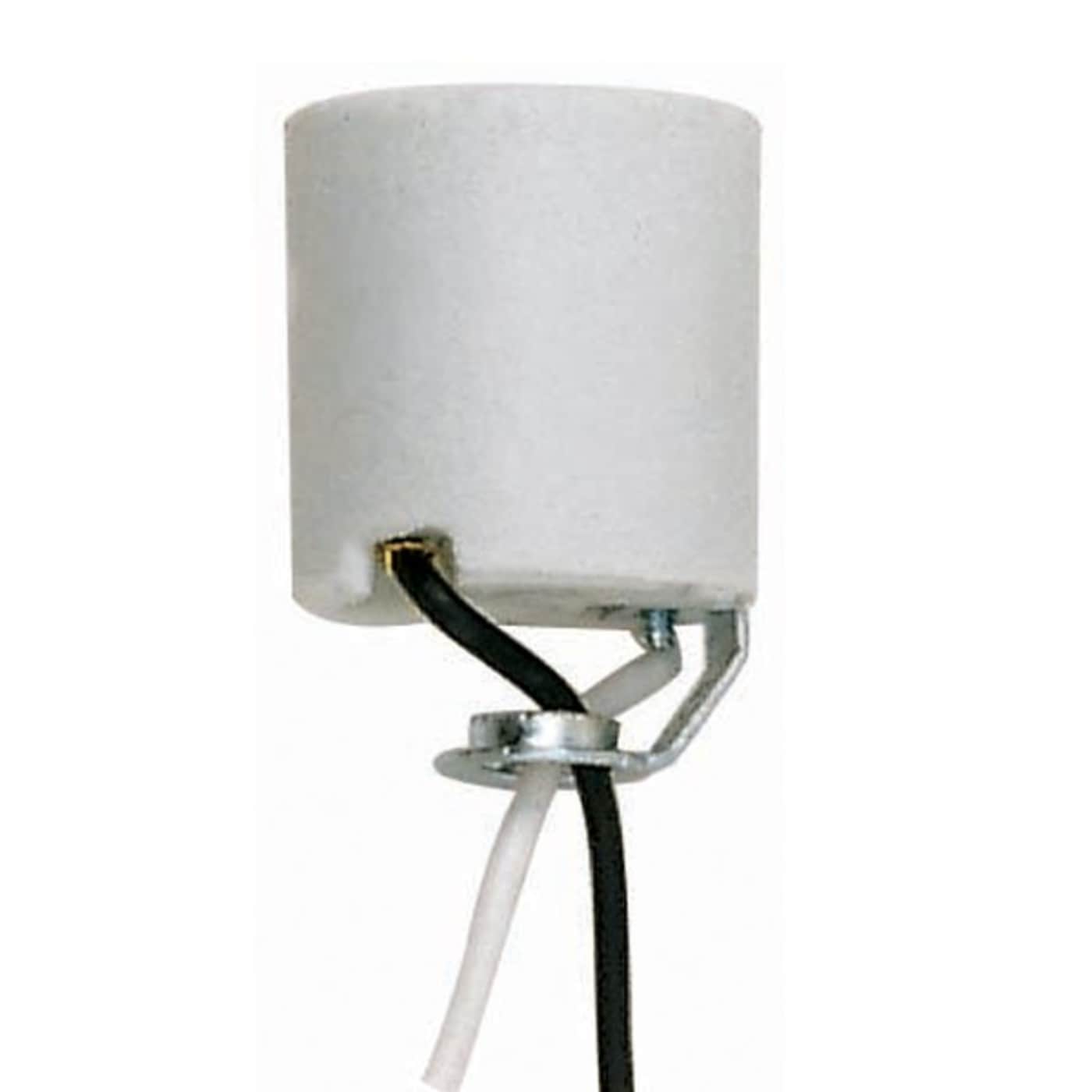 WHT PORCELAIN SOCKET W/HICKEY - 90-466