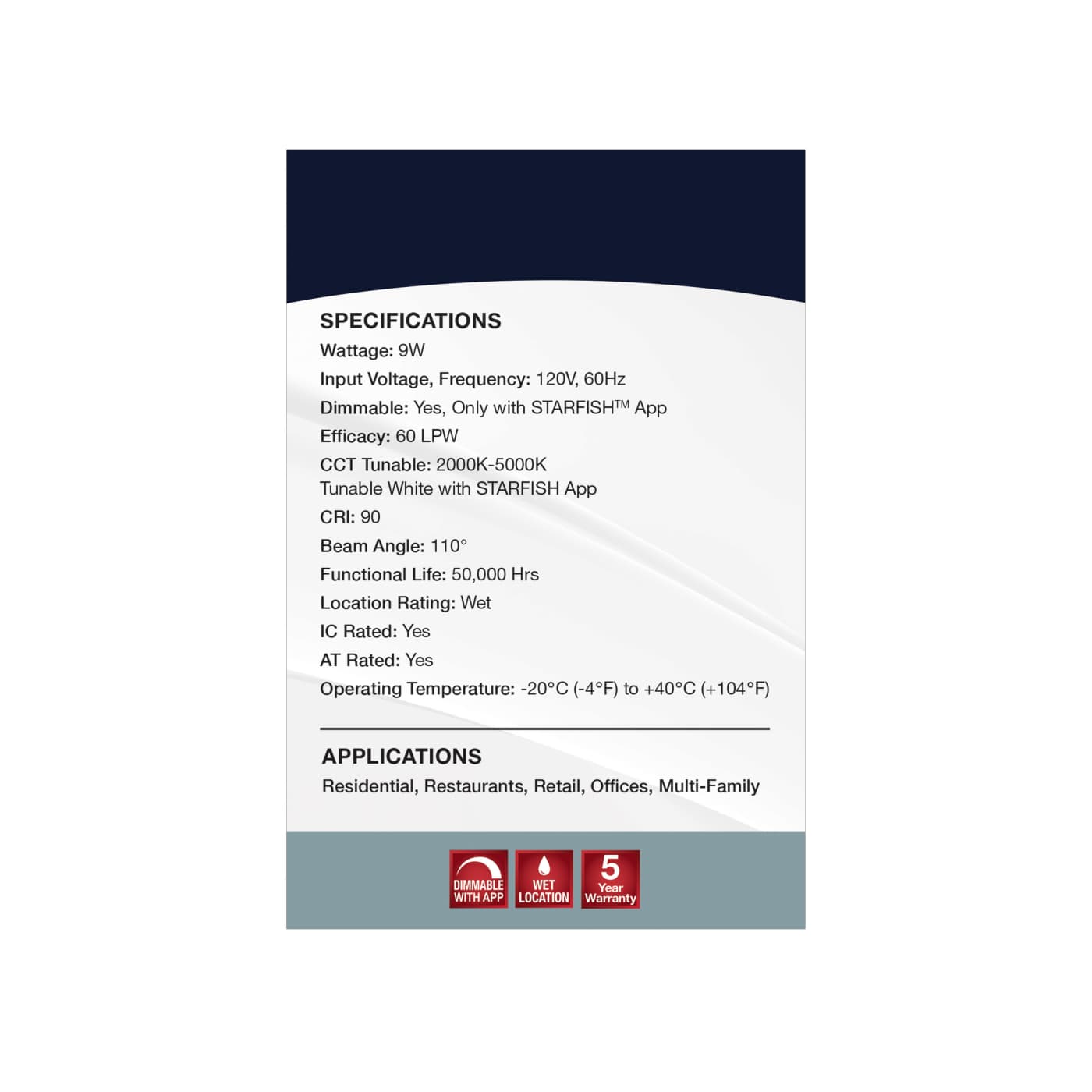 9WLED/DW/4/RGBTW/SQ/WH - S11561