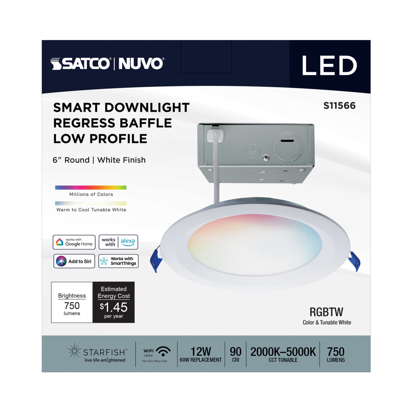 12WLED/DW/6/RGBTW/RND/RD/WH - S11566
