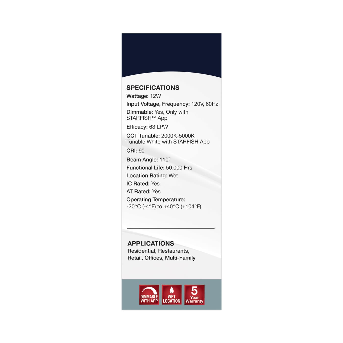12WLED/DW/6/RGBTW/RND/RD/WH - S11566