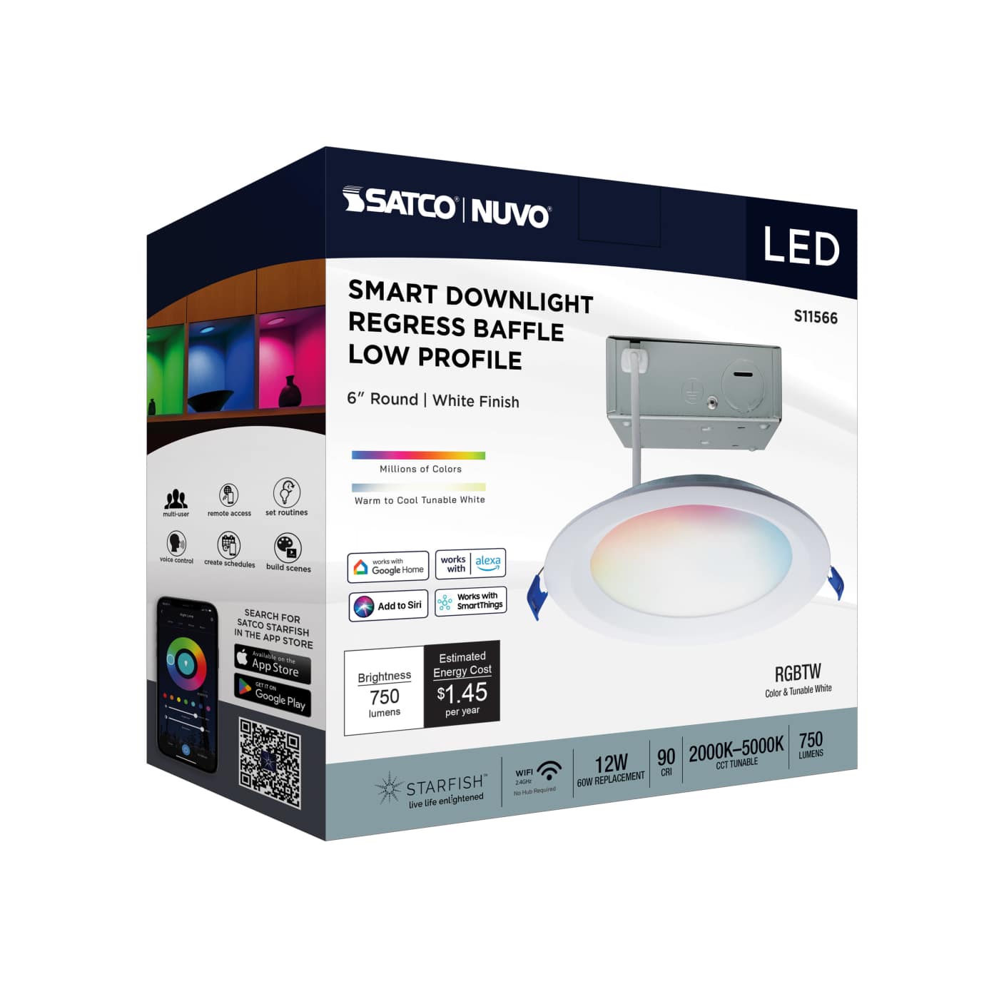 12WLED/DW/6/RGBTW/RND/RD/WH - S11566