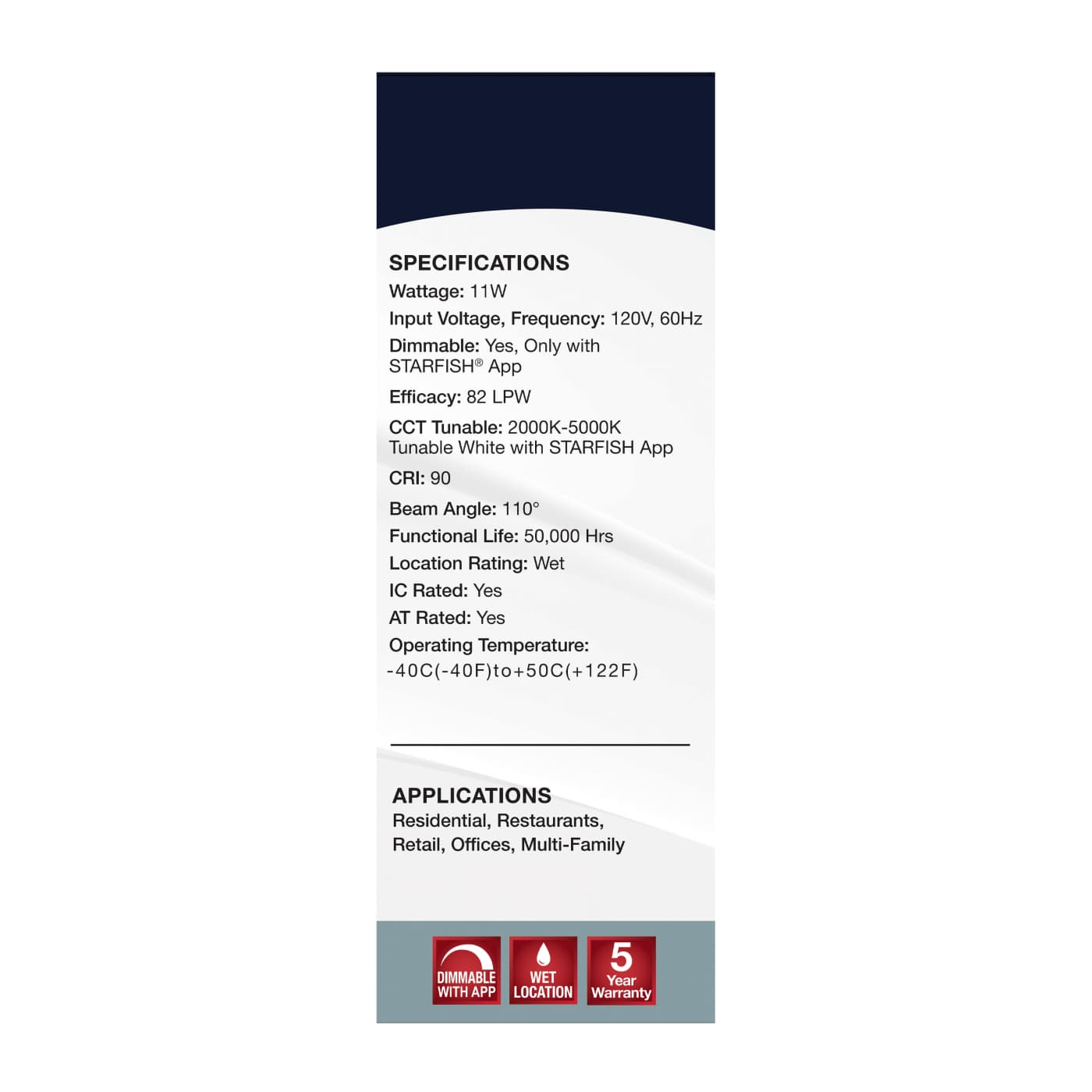 11WLED/DW/6/RGBTW/RND/WH - S11637