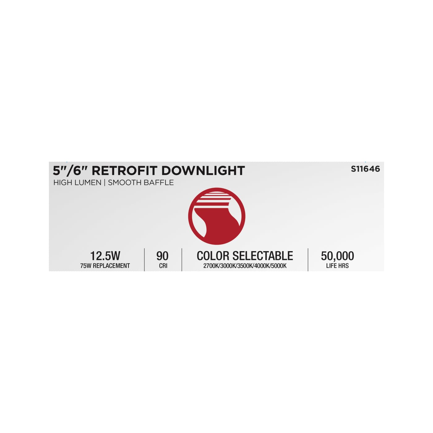 12.5WLED/DLR/5-6/CCT-SEL/RD/WH - S11646