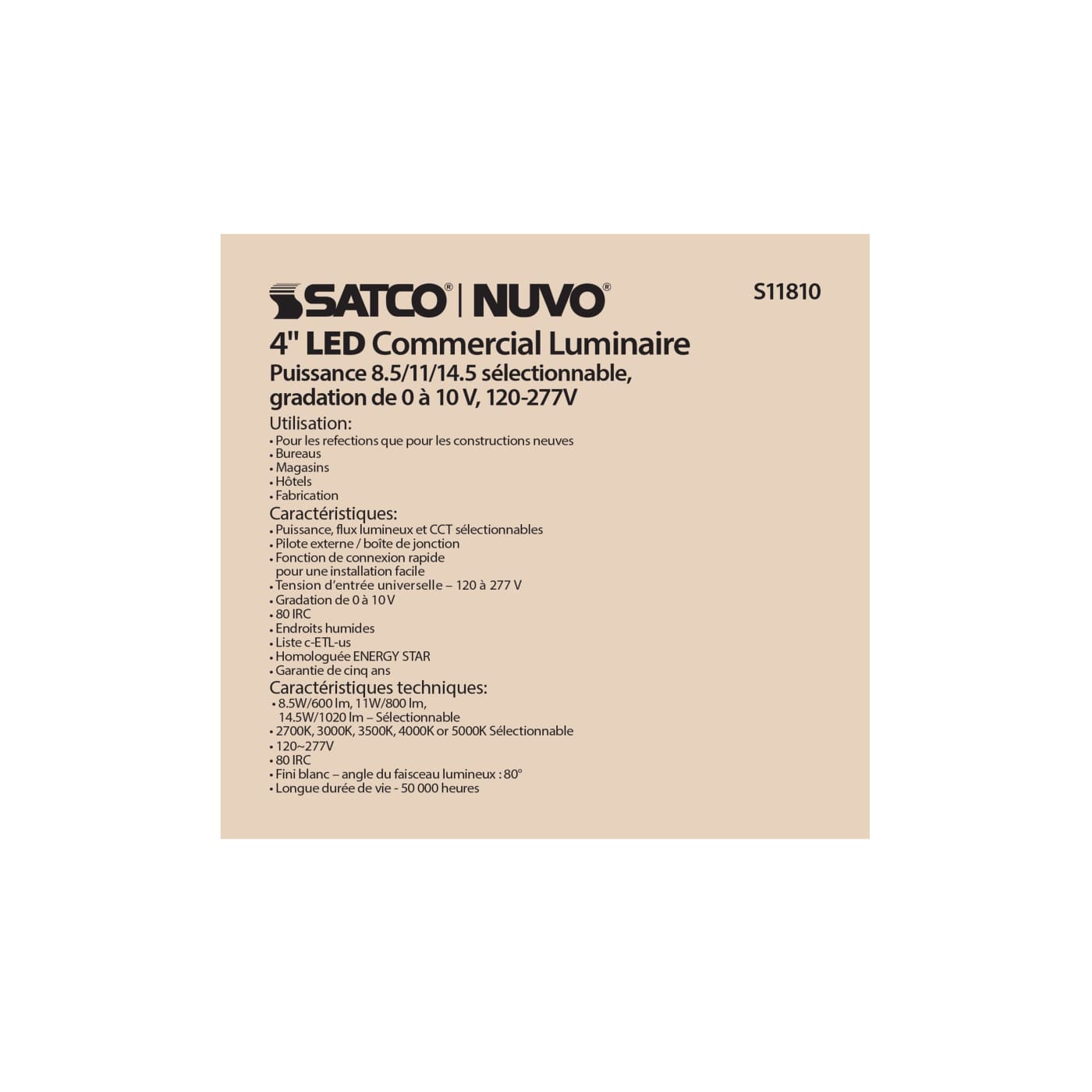 14.5WLED/CDL/4/ADJ-CCT/80D - S11810