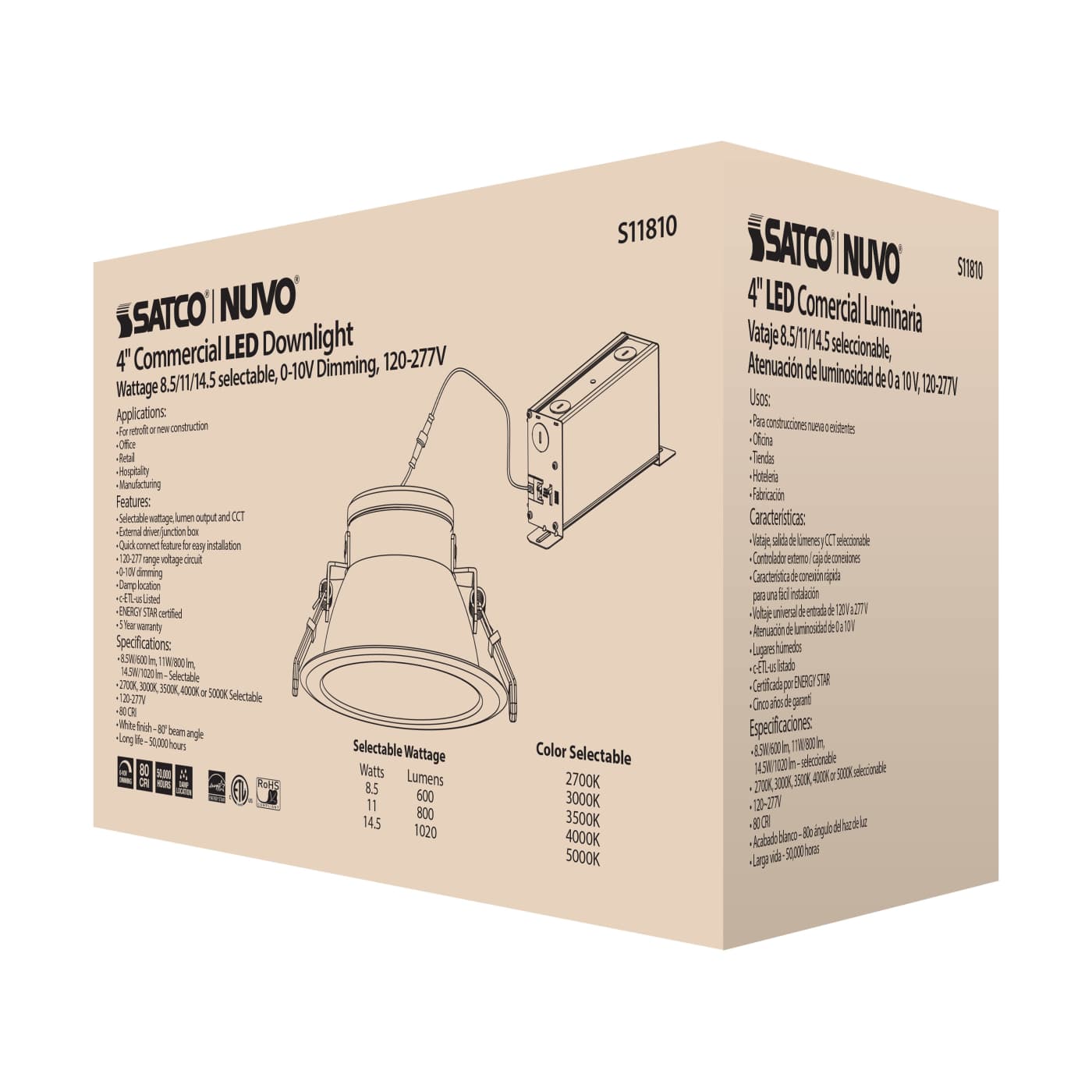 14.5WLED/CDL/4/ADJ-CCT/80D - S11810