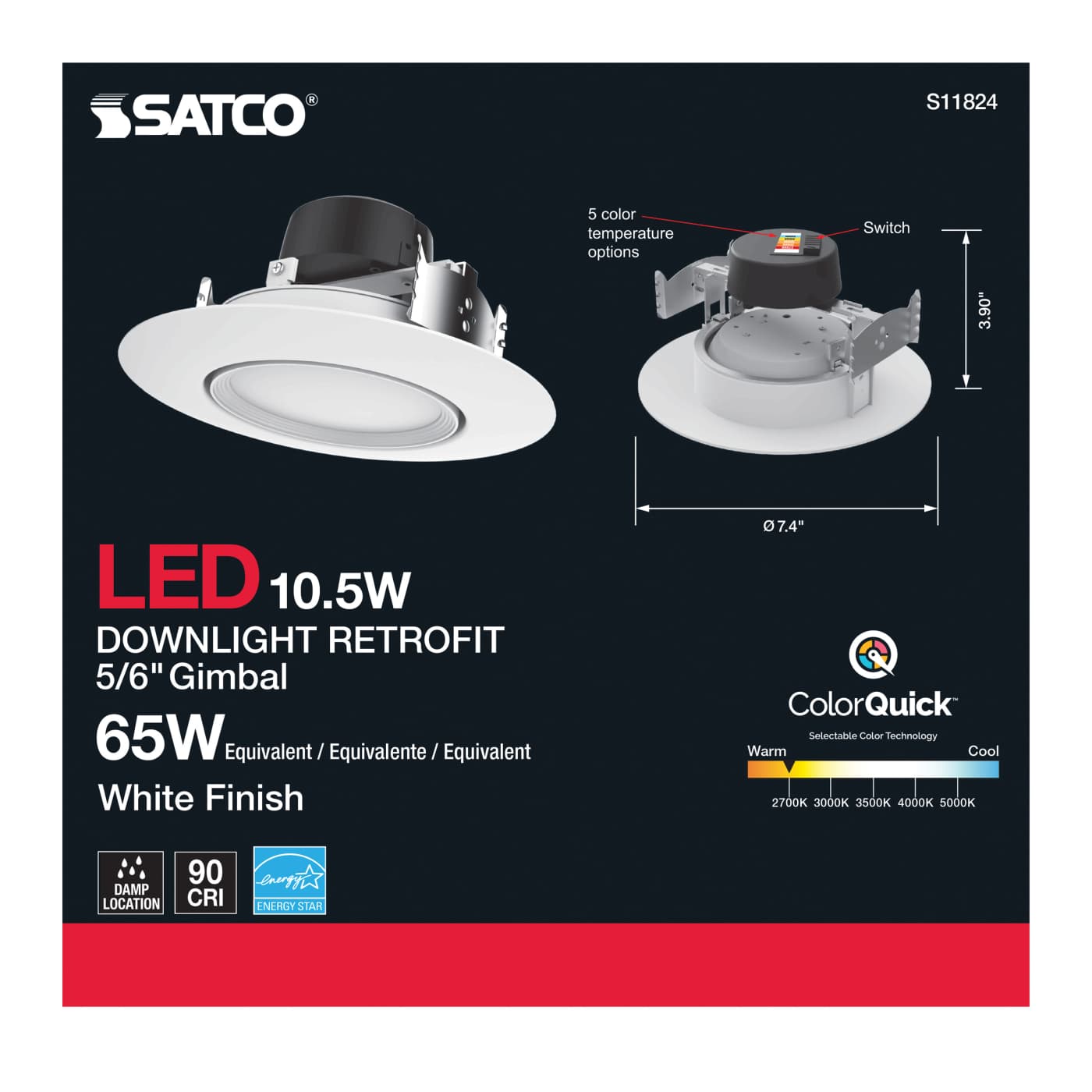 10.5WLED/DIR/5-6/90'/CCT-SEL - S11824