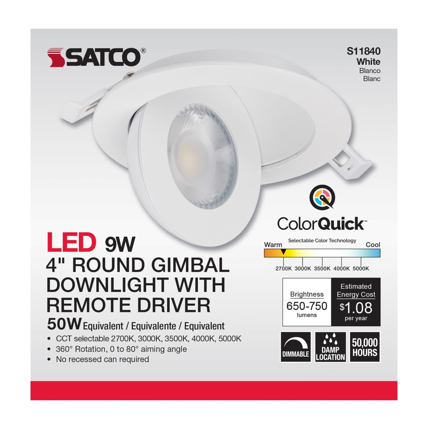 9WLED/GBL/4/CCT/RND/WH - S11840