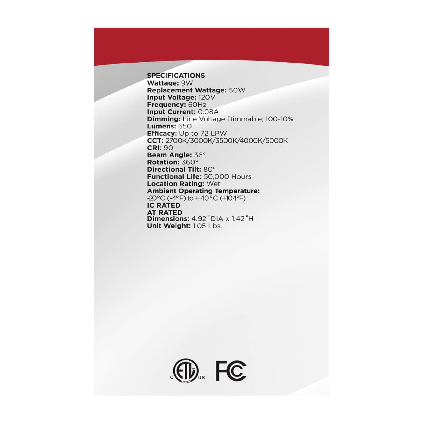 9WLED/DW-FR/4/CCT-SEL/RND/DIR - S11880