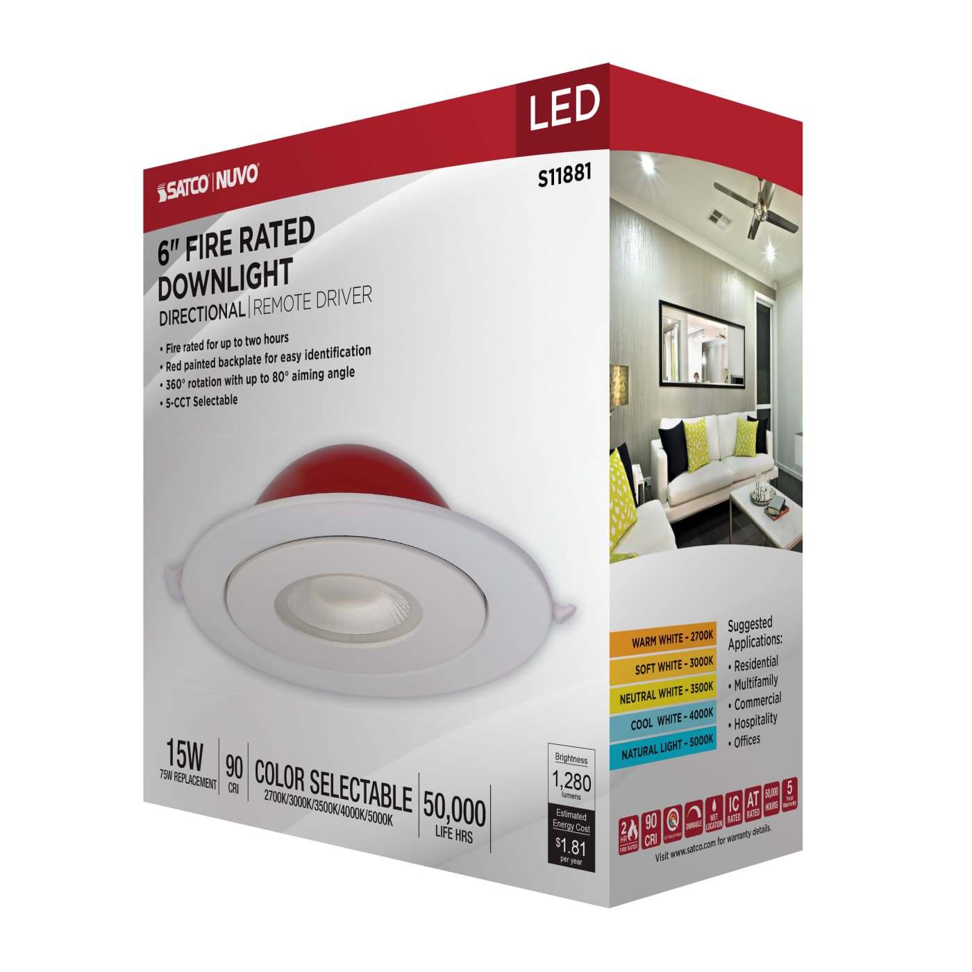 15WLED/DW-FR/6/CCT-SEL/RND/DIR - S11881
