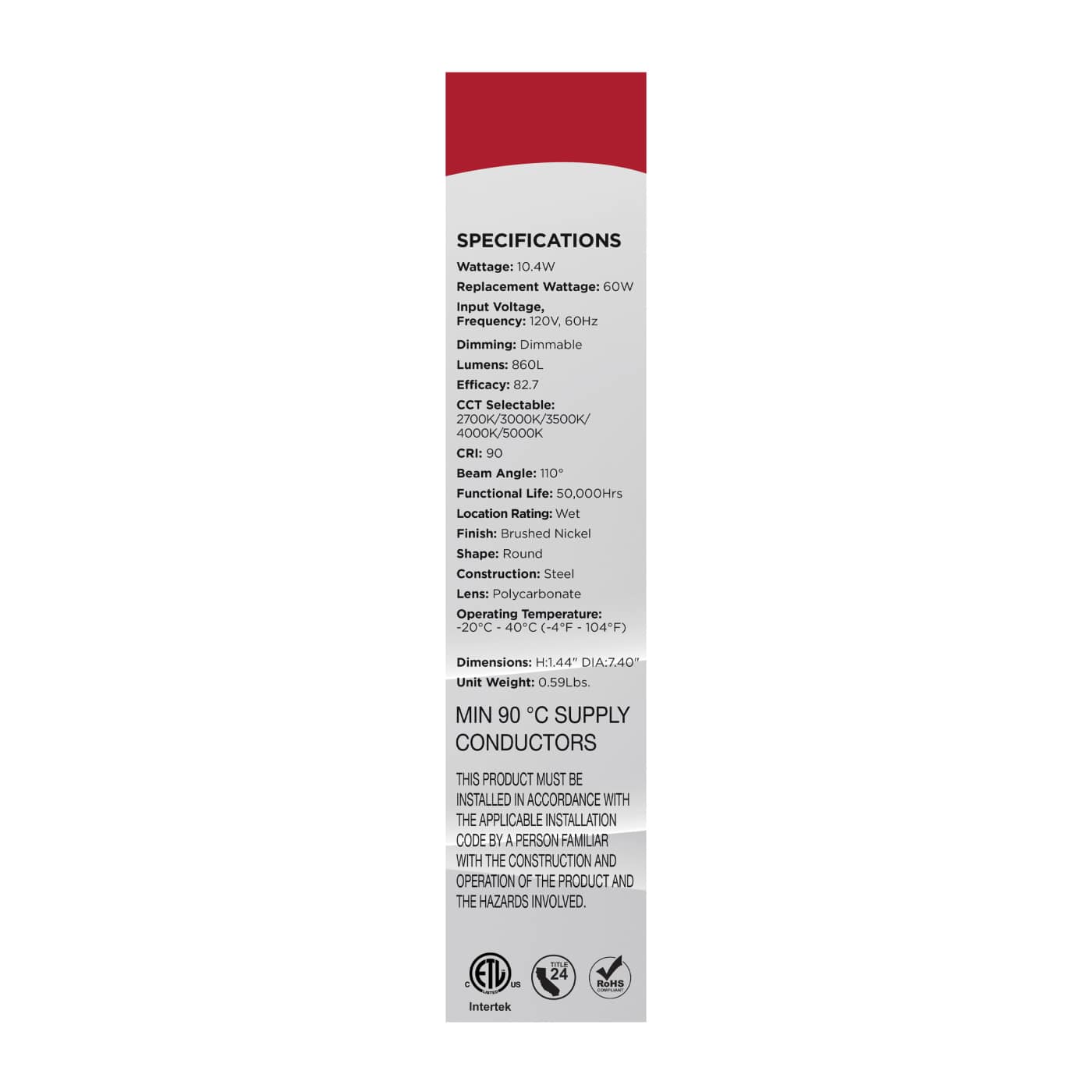 7" LED DISK LIGHT BN FINISH - 62-1802R1