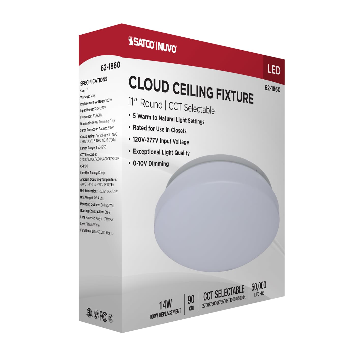 11" LED CLOUD 120/277V 0-10V - 62-1860