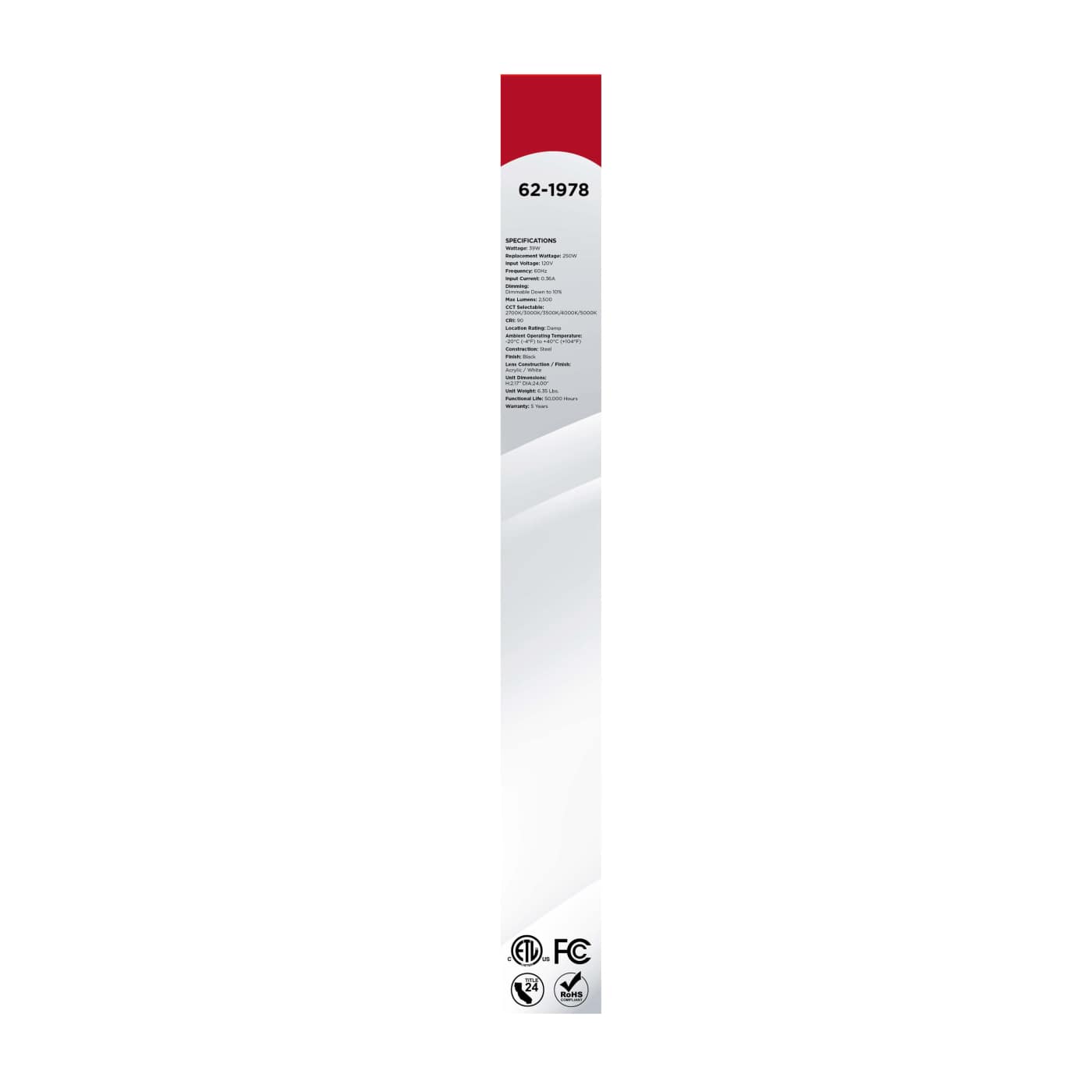 LED GLAMOUR BL 24" FLUSH - 62-1978