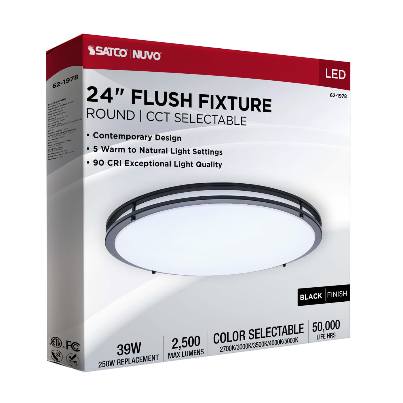 LED GLAMOUR BL 24" FLUSH - 62-1978