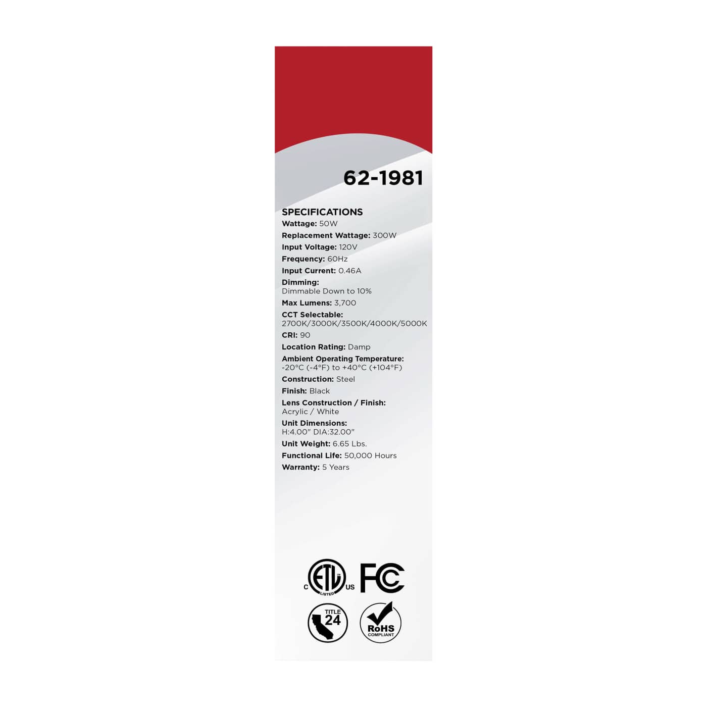 LED GLAMOUR BL 32" OVAL - 62-1981