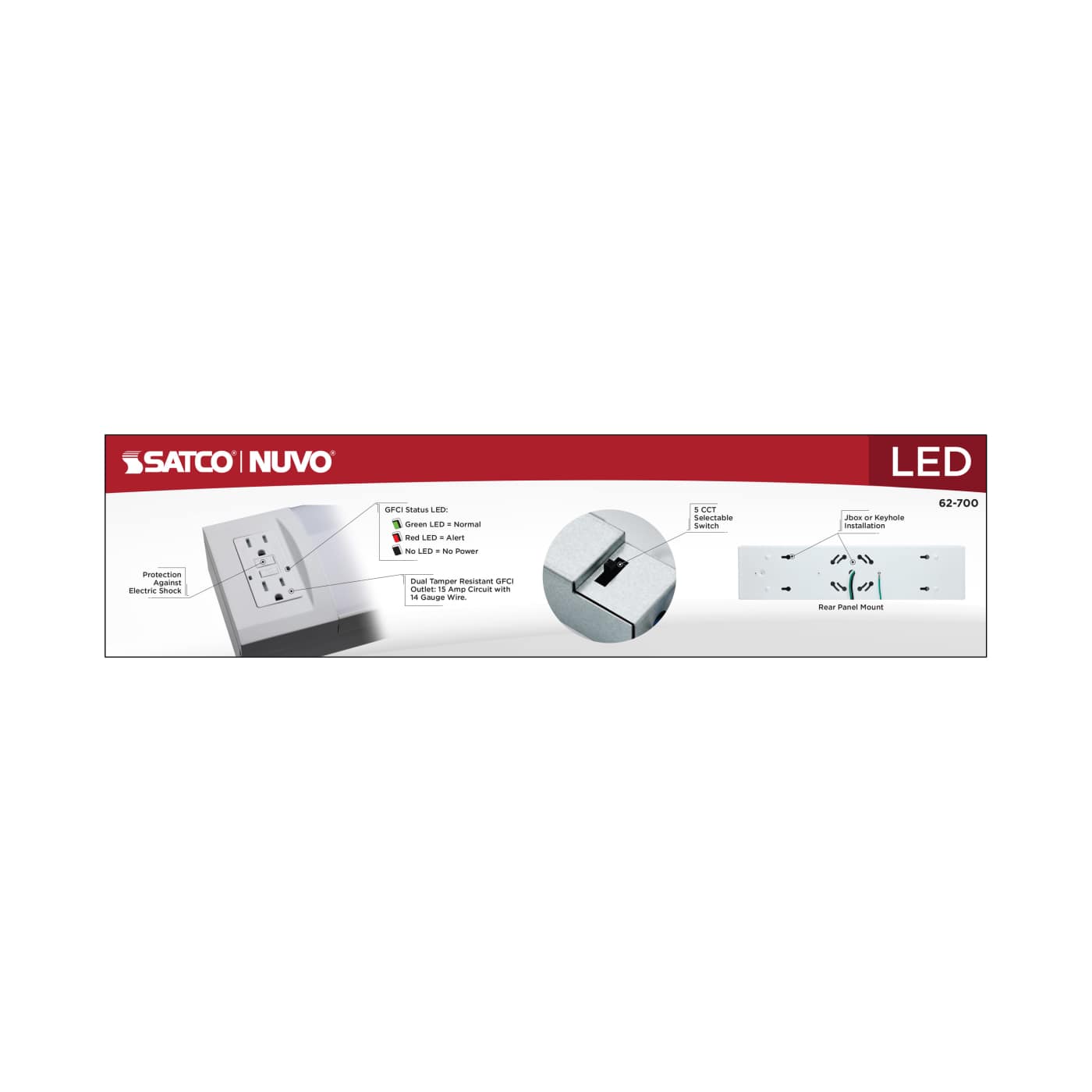 LED 18" WRAP WITH DUAL GFCIS - 62-700