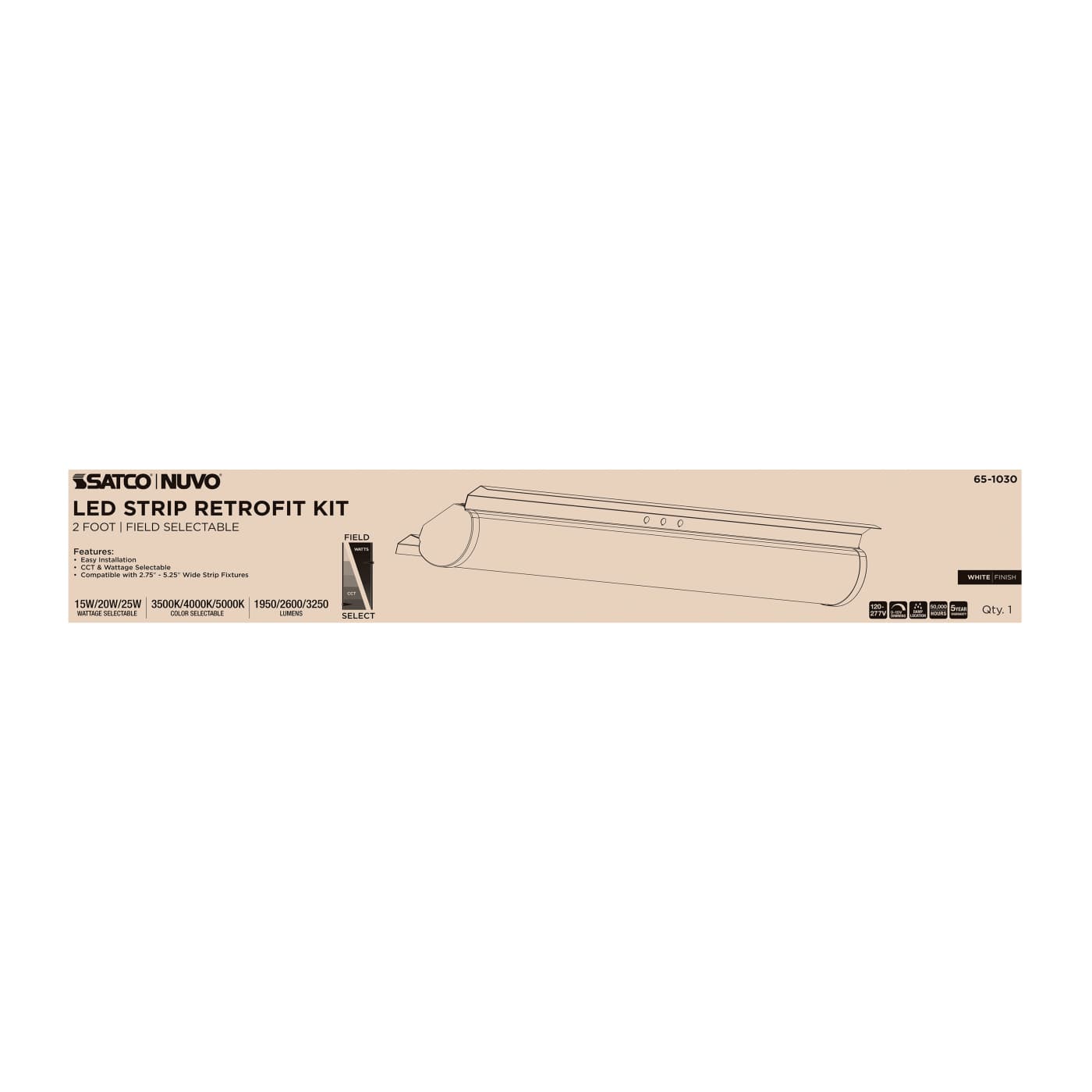 2FT 25W LED STRIP RETROFIT - 65-1030