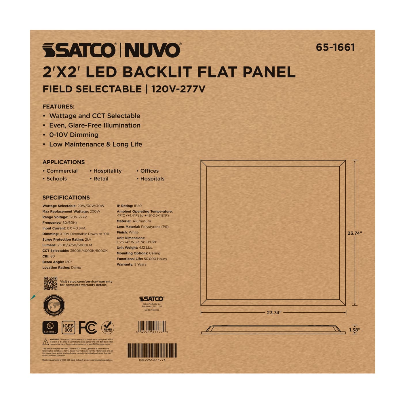 2X2 LED BACKLIT FLAT PANEL - 65-1661