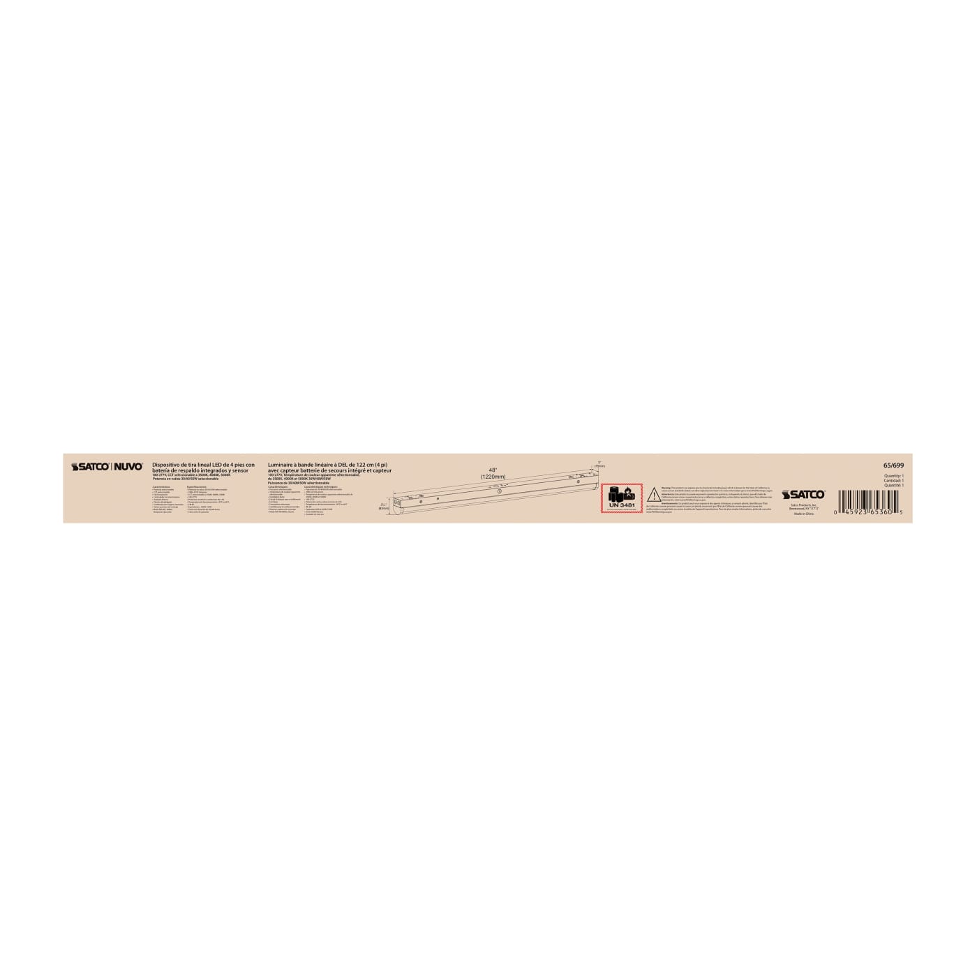 4' LINEAR STRIP W/ EM & SENSOR - 65-699