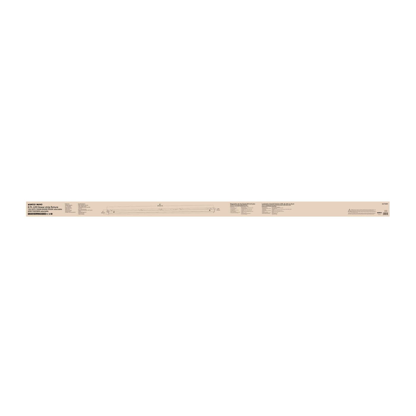 8' LINEAR STRIP WHITE FINISH - 65-703R1