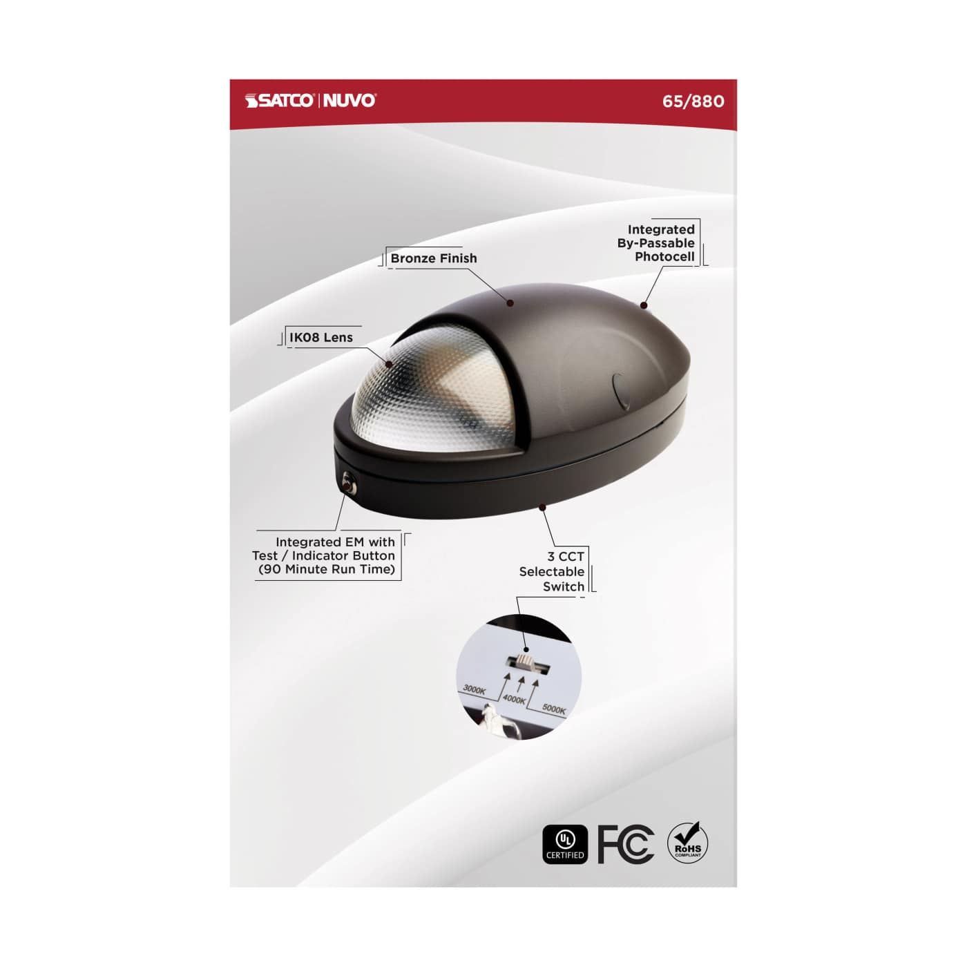 LED SMALL EM WALL PACK BRONZE - 65-880