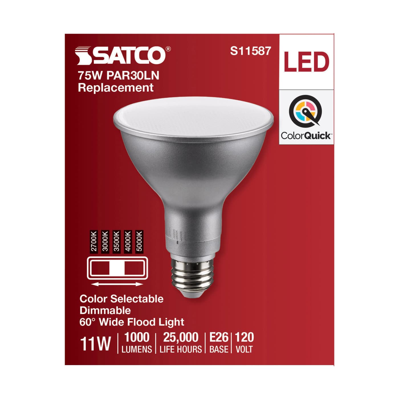 11PAR30LN/LED/5CCT/WFL/120V - S11587