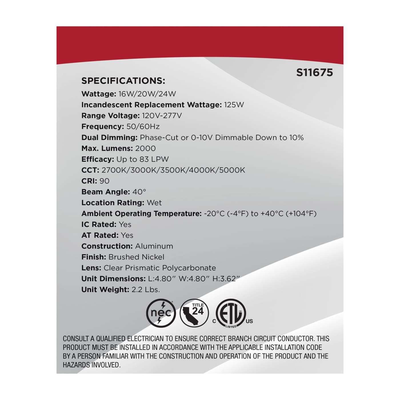 24WLED/DW/DNL3/FS/SQ/DD/BN - S11675