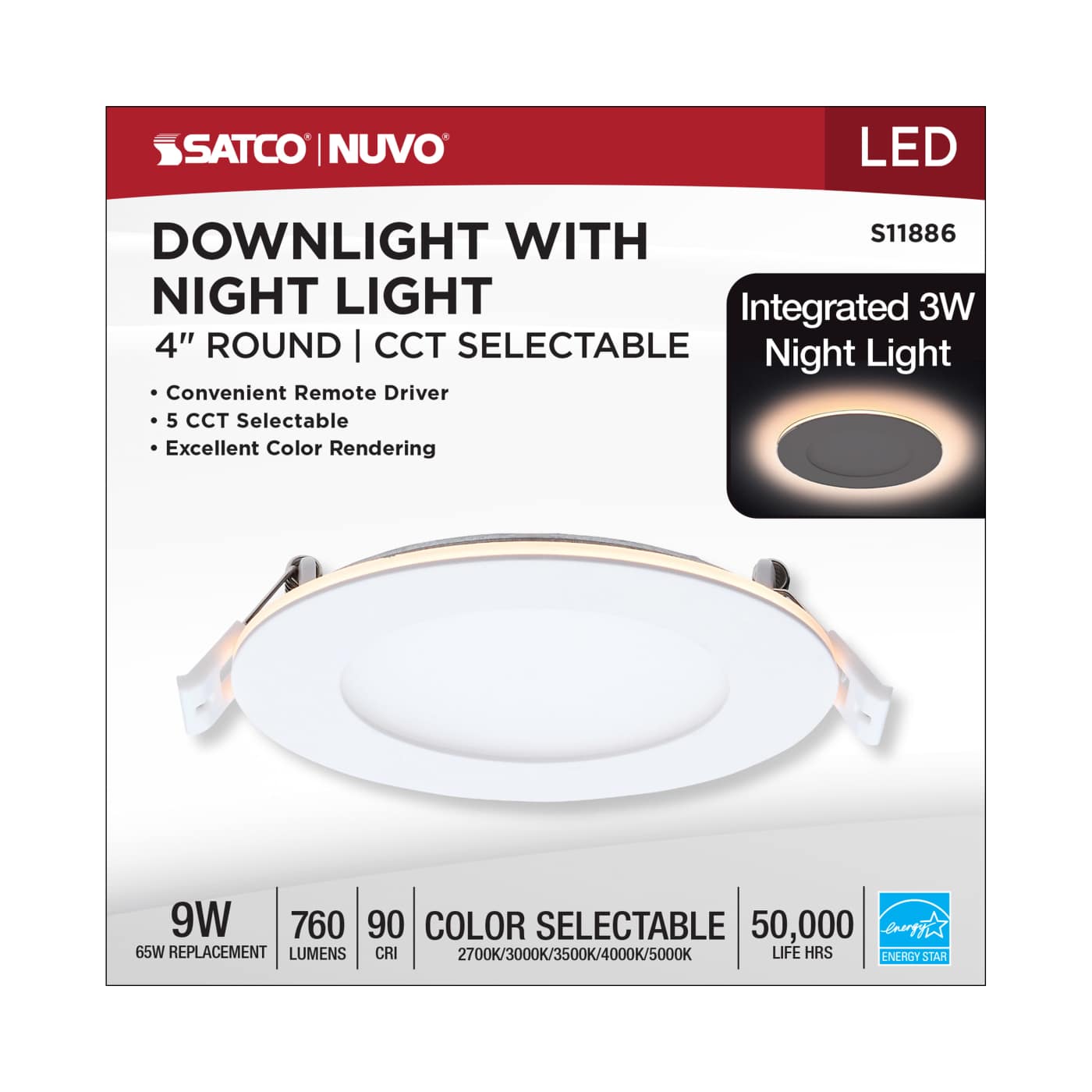 9WLED/DW/4/CCT-SEL/RND/RD/NL - S11886