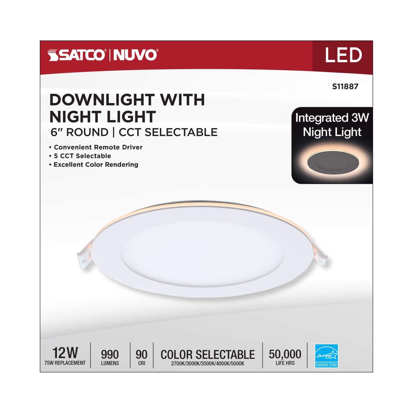 12WLED/DW/6/CCT-SEL/RND/RD/NL - S11887