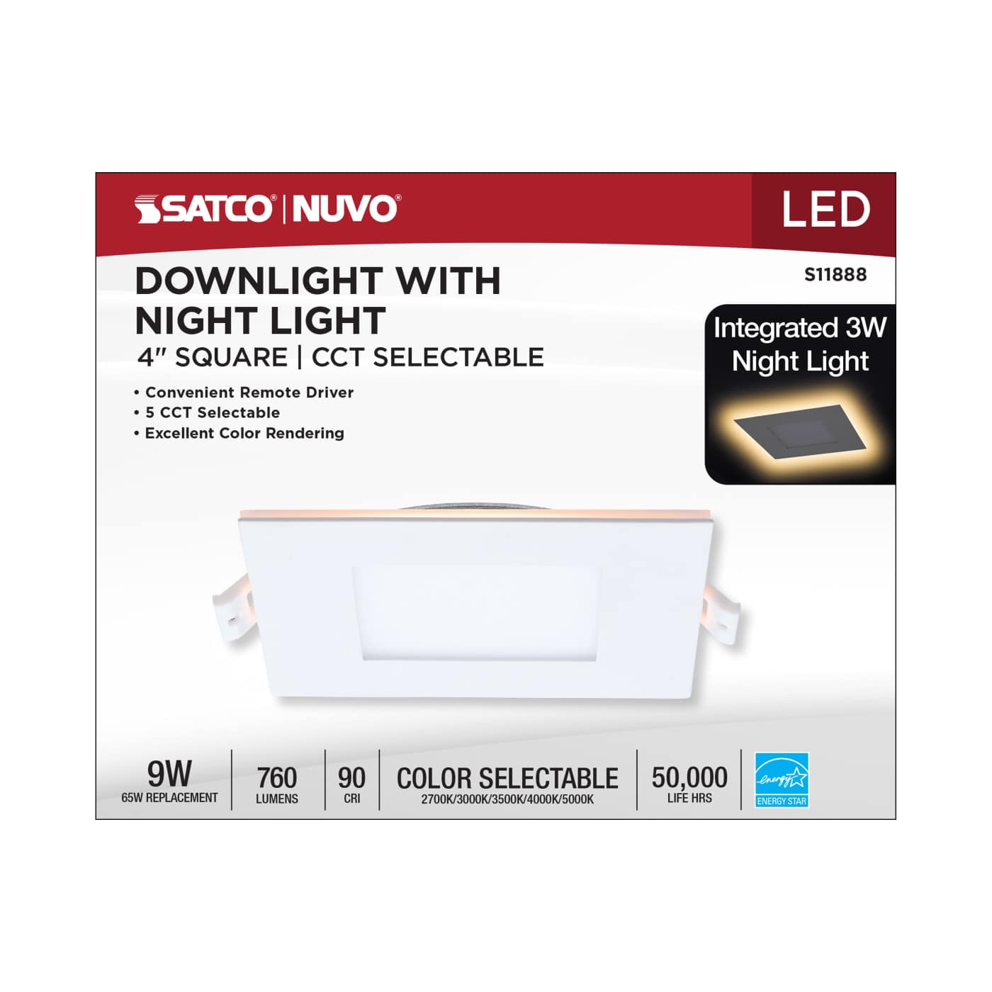 9WLED/DW/4/CCT-SEL/SQ/RD/NL - S11888