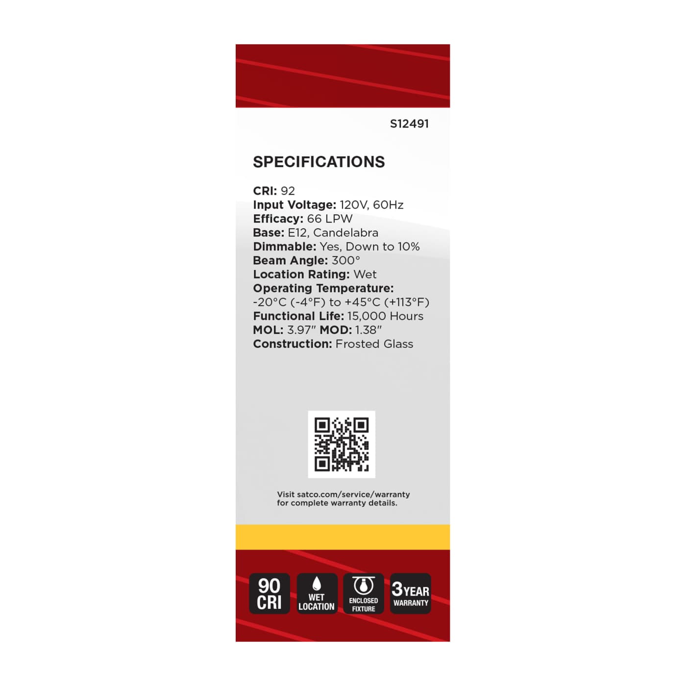 3B11/LED/930/FR/120V/E12 - S12491