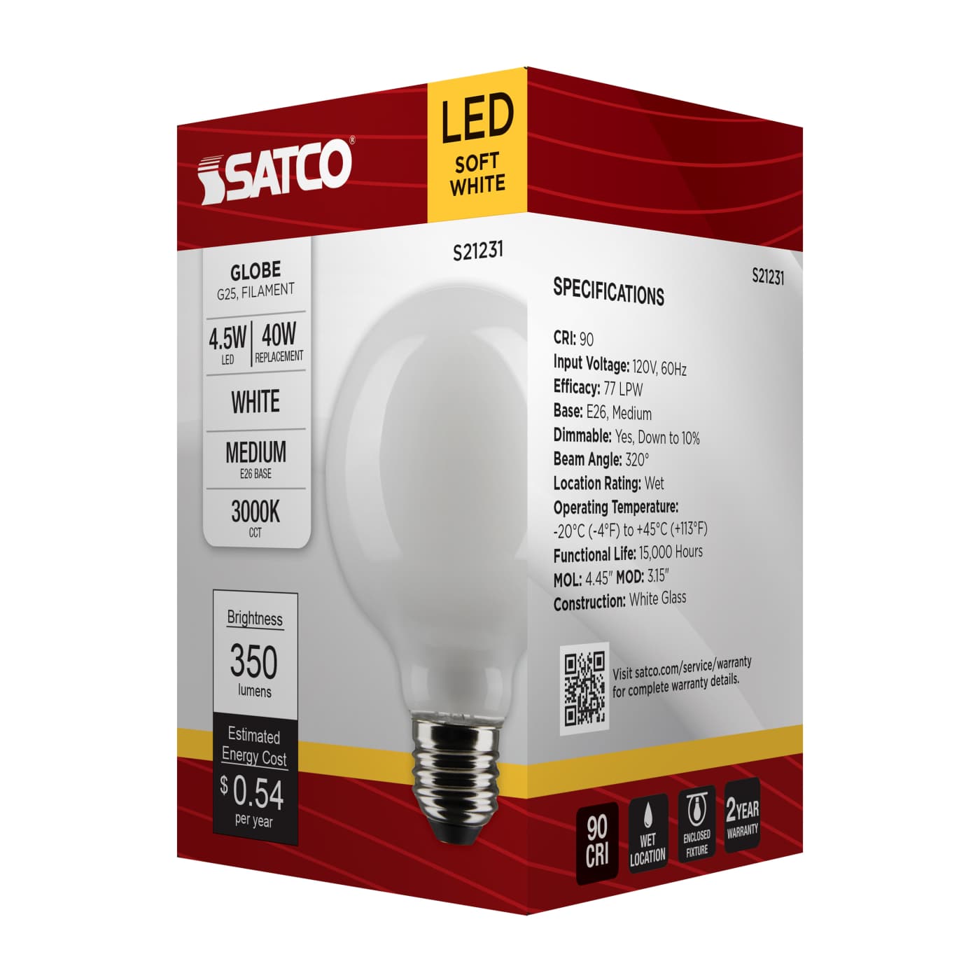 4.5G25/LED/WH/930/120V - S21231